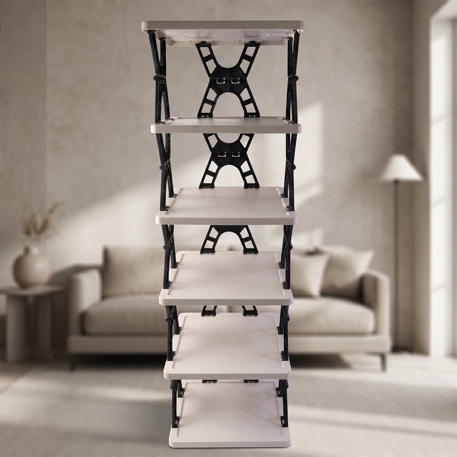 Multipurpose Foldable 6 Layer Storage Rack – Space-Saving Home Organizer - Image 4