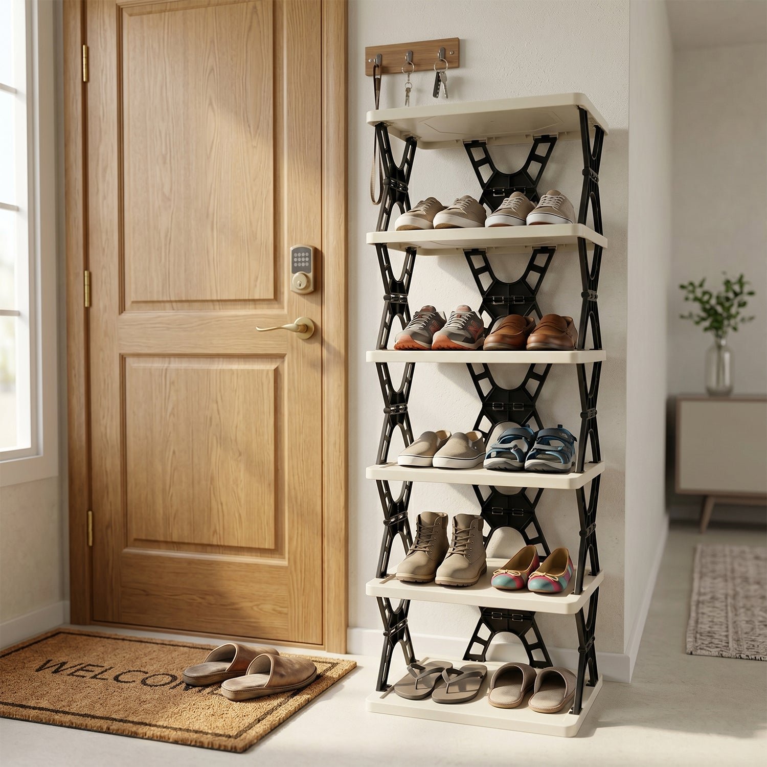 Multipurpose Foldable 6 Layer Storage Rack – Space-Saving Home Organizer - Image 3