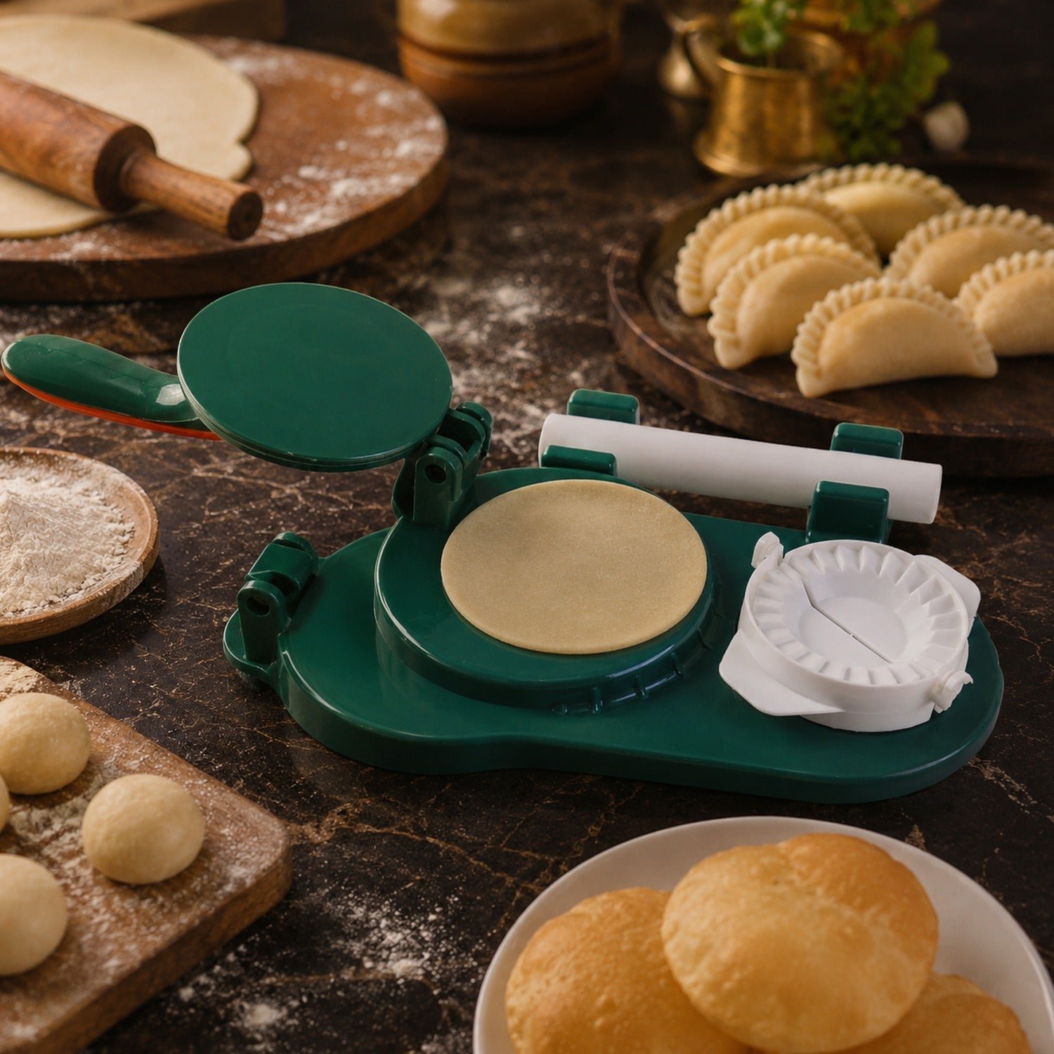 Mini Puri & Dumpling Press – Compact 22cm Dough Shaping Tool - Image 3
