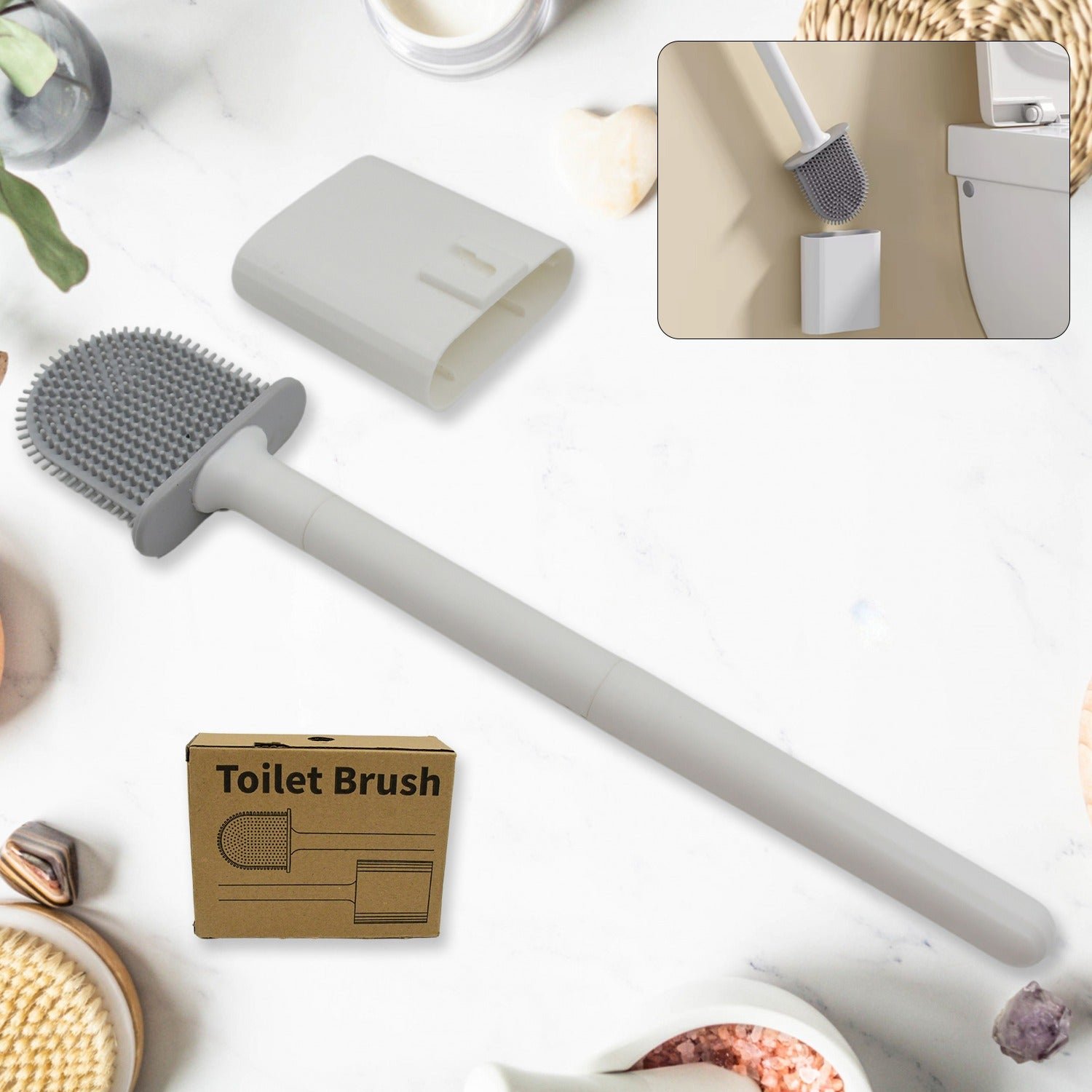 Silicone Toilet Brush - Wall-Mounted, Anti-Drip Cleaner | Velvet Wipe - Image 2