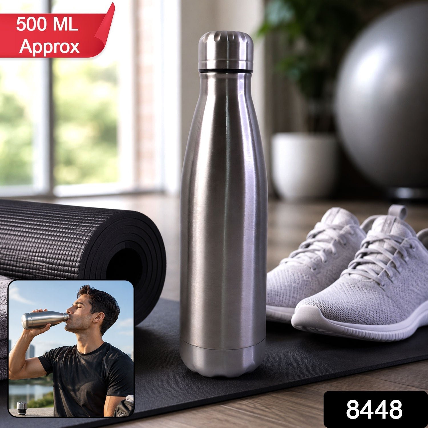 Stainless Steel Leak-Proof Water Bottle – Durable 500ml Hydration - Image 2