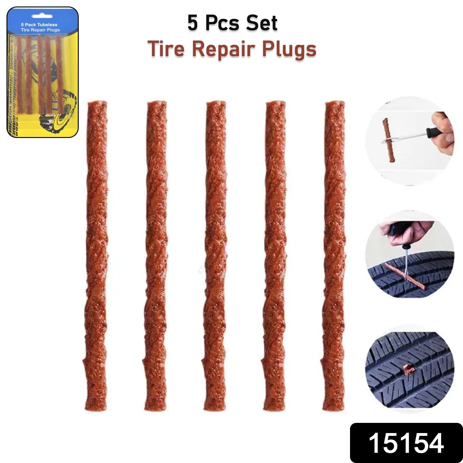 Tyre Repair Strips - Emergency Puncture Seal (5 Pcs) | Indo Glow - Image 2