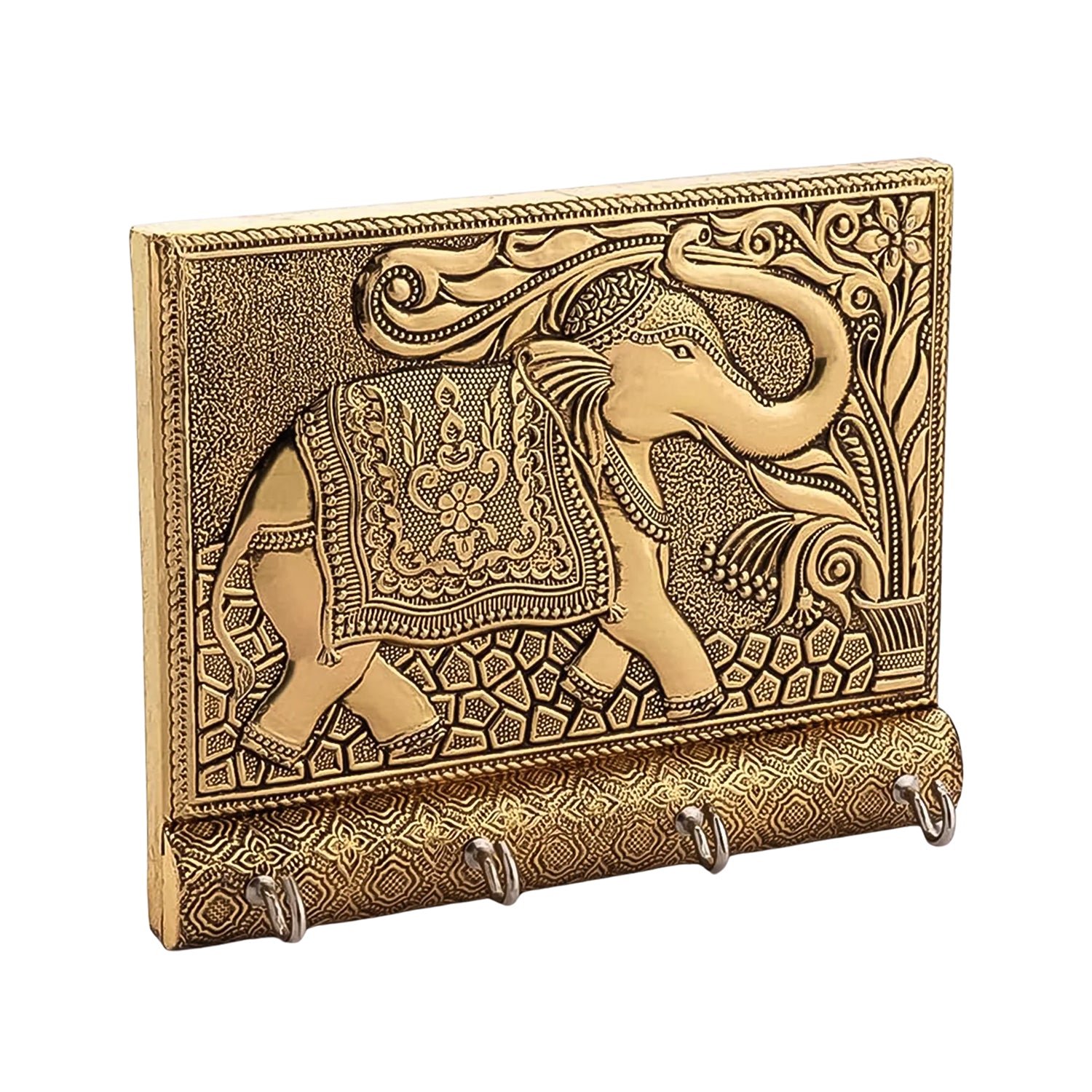 Elephant Key Holder – Wooden & Gold Wall Mount for Home | Styleva - Image 5