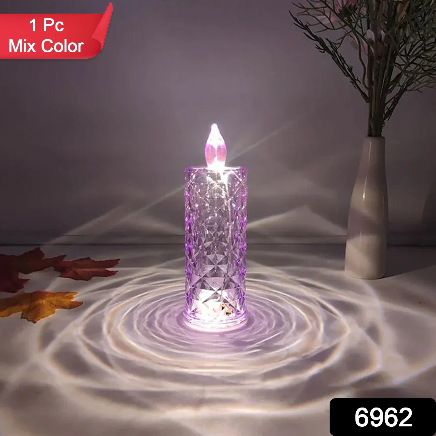 Crystal Candlelight – Multicolor Decorative Candle for Diwali | Styleva - Image 2