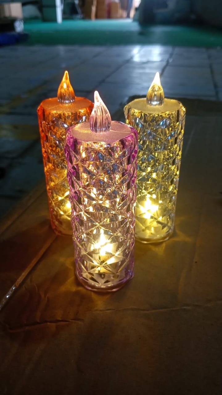 Crystal Candlelight – Multicolor Decorative Candle for Diwali | Styleva - Image 8