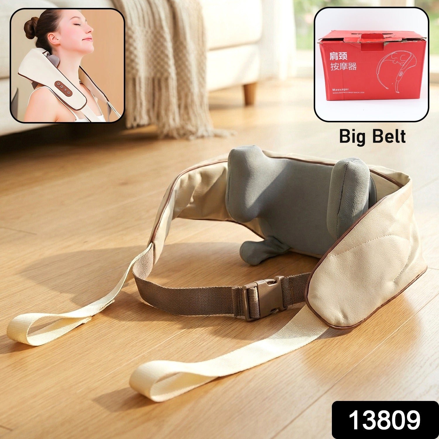 Neck & Shoulder Massager Belt – Extra-Wide Ergonomic Cushion - Image 2