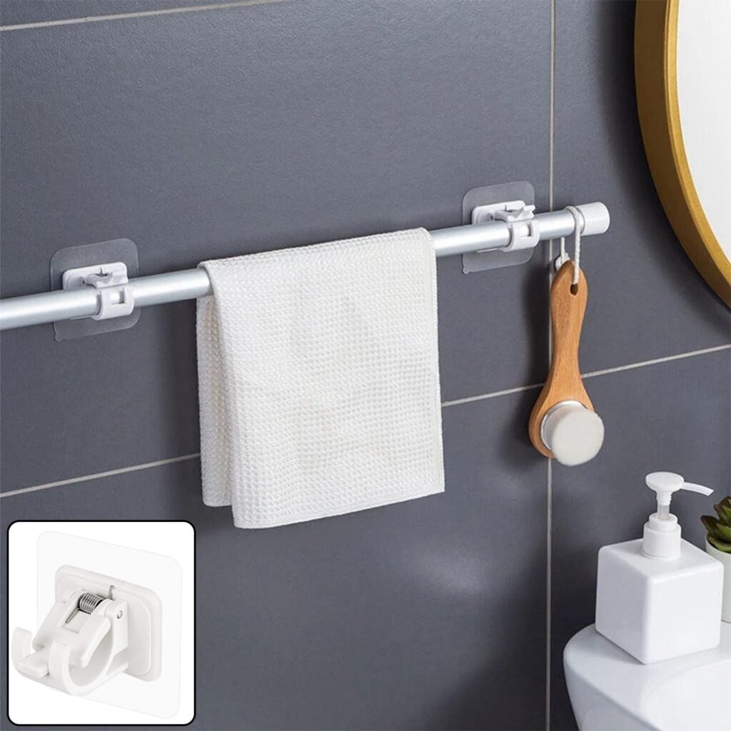 No-Drill Adhesive Towel Rod Holder – Multipurpose Wall Mount