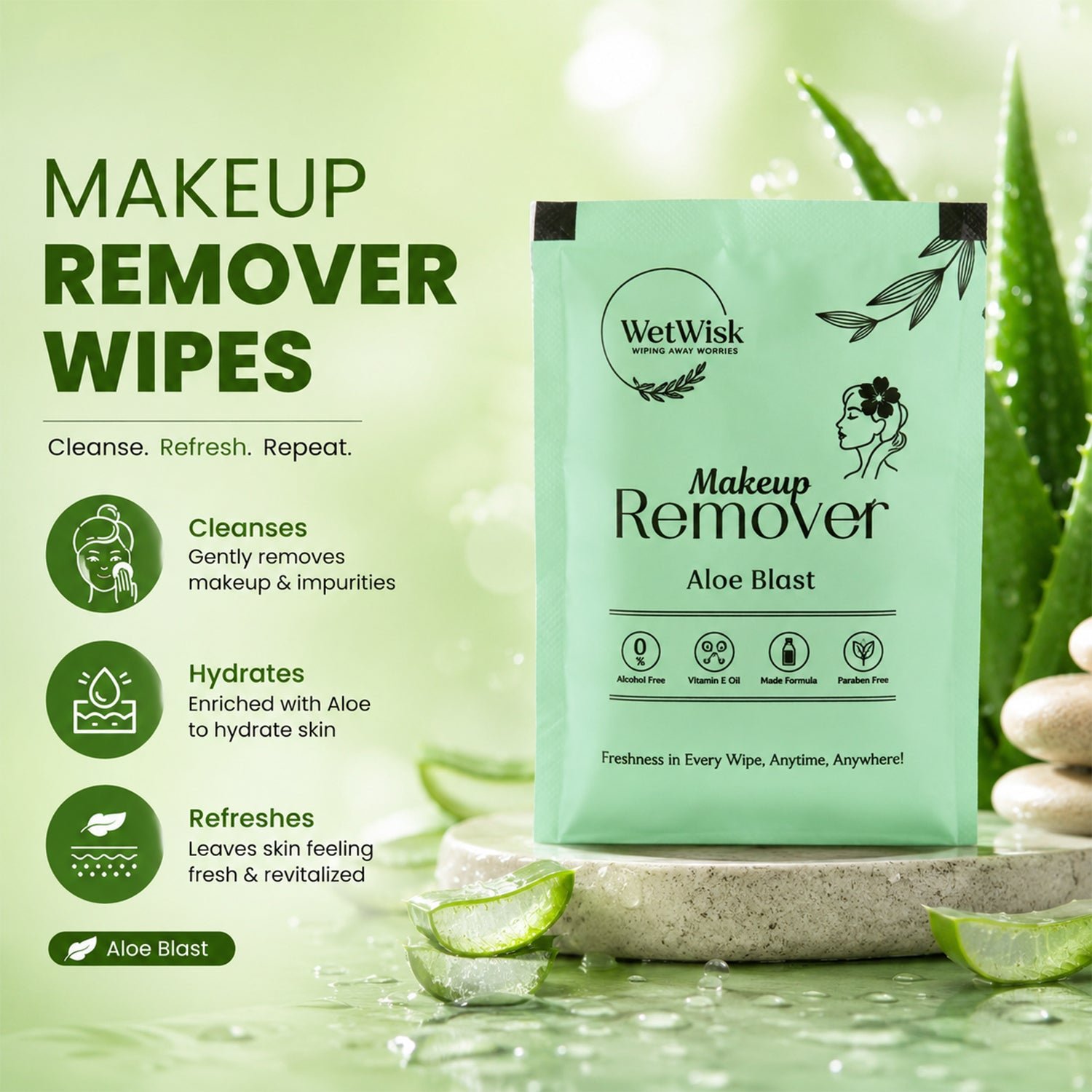 Makeup Remover Wet Wipes – Gentle & Travel-Friendly Facial Cleansing - Image 3