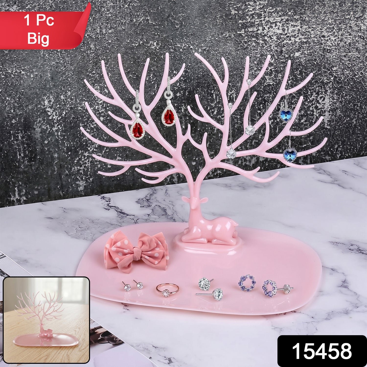 Jewelry Organizer Stand – Elegant Tree-Shaped Deer Design for Your Accessories - Image 2