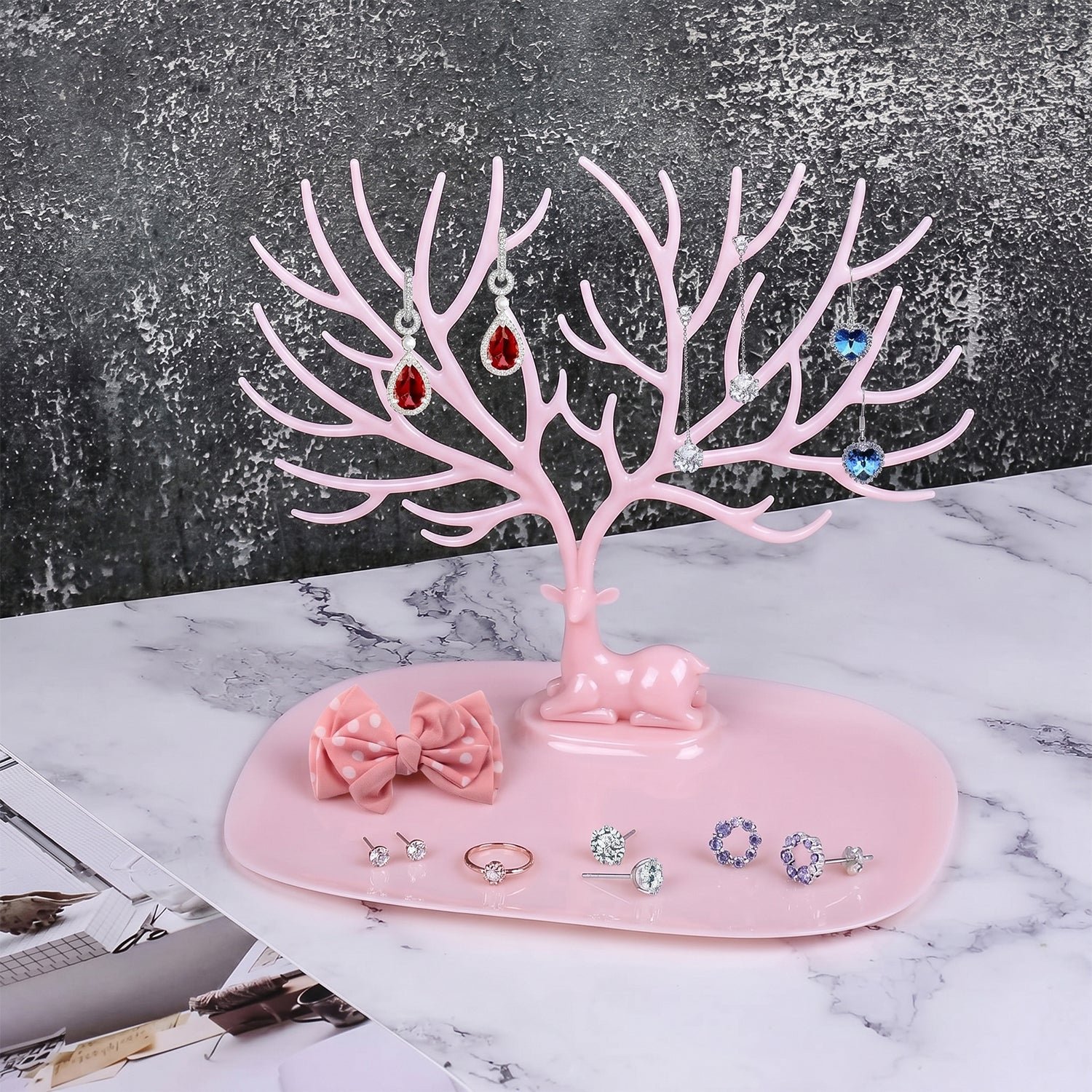 Jewelry Organizer Stand – Elegant Tree-Shaped Deer Design for Your Accessories - Image 3
