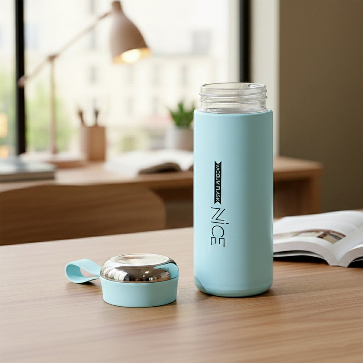 Glass Water Bottle – 400 ML Leak Proof Reusable Design - Image 3