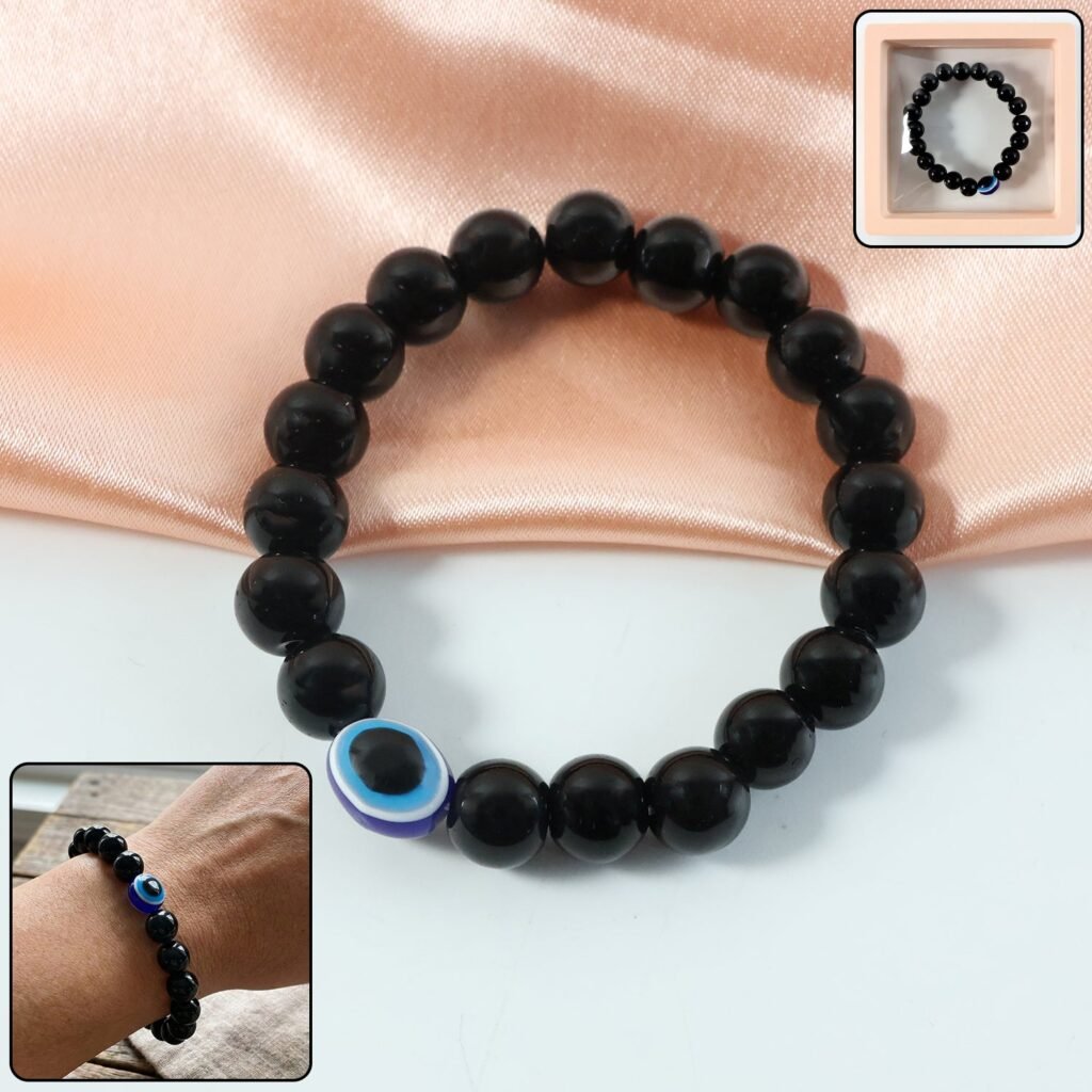 Crystal Beaded Stretch Bracelet – Elegant Dual-Tone Design