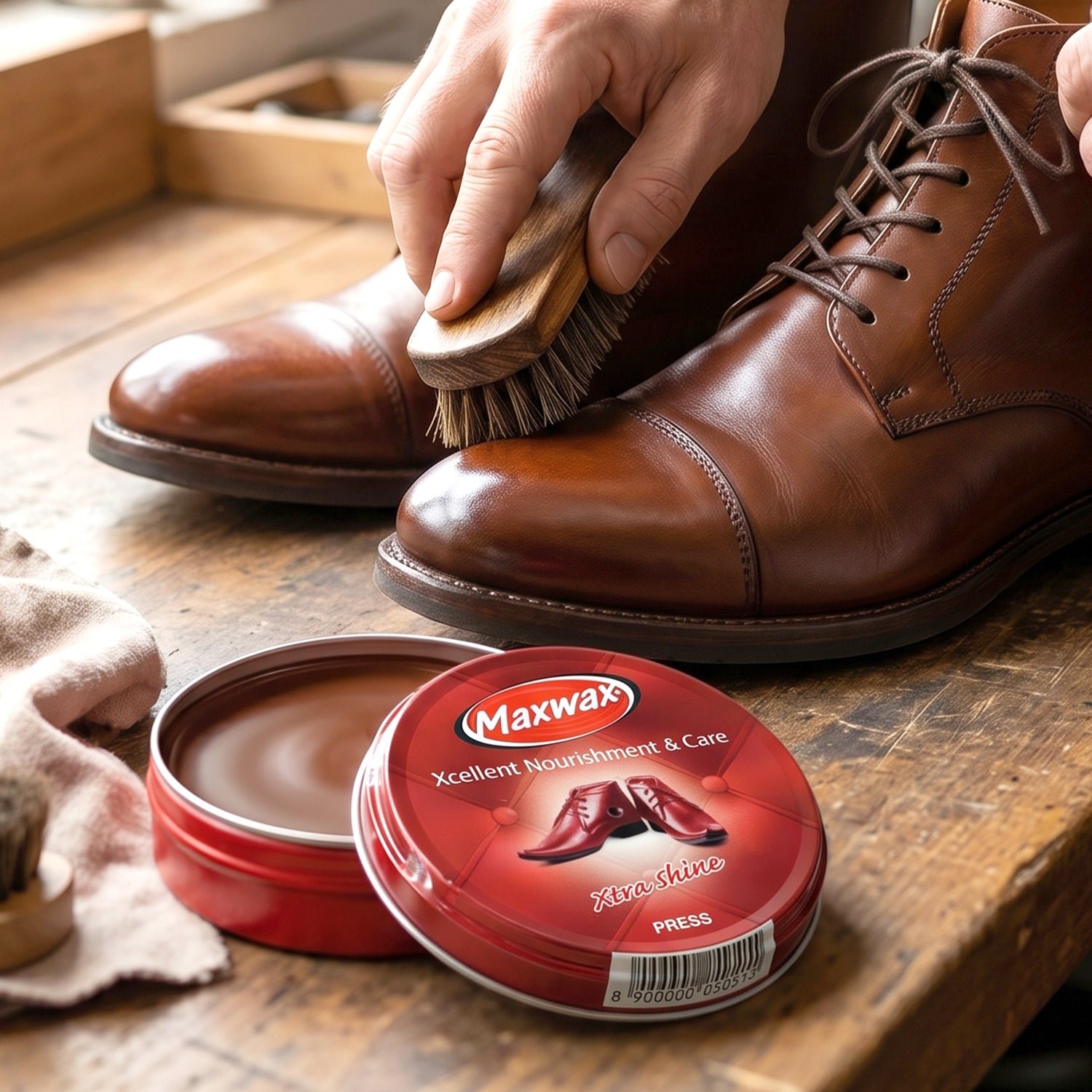 Shoe Care – Instant Shine & Protective Brown Cream for Leather Shoes - Image 3