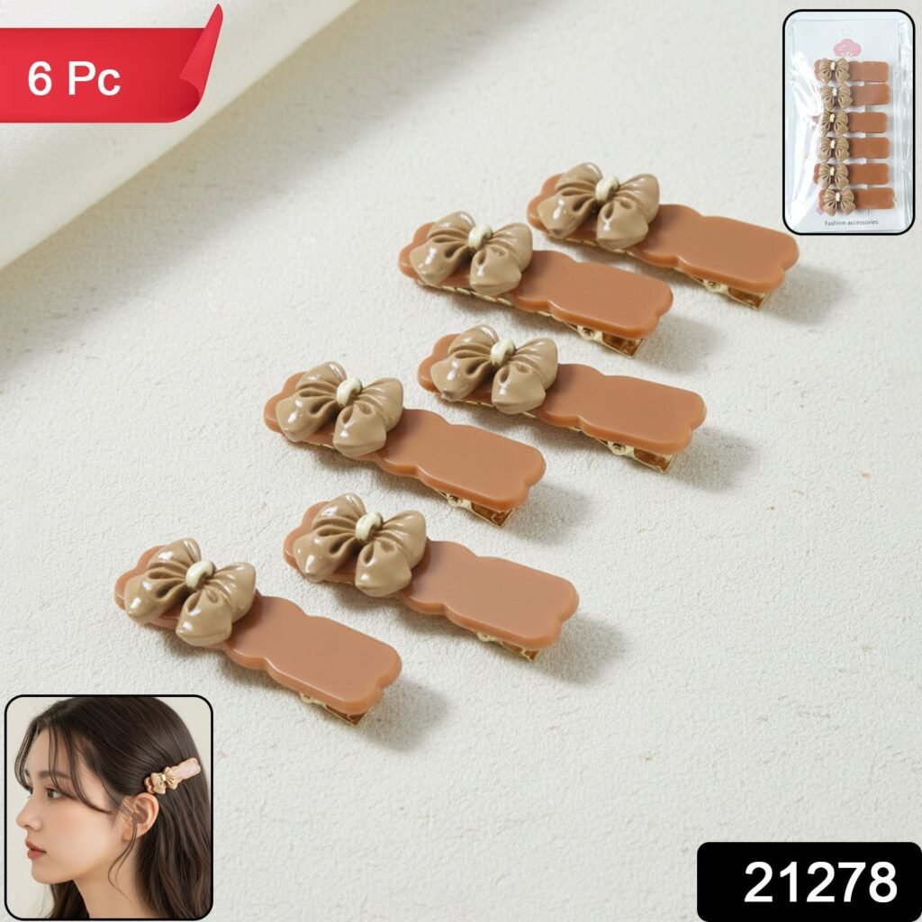 Bow Hair Clips – Elegant Solid-Tone Snap Accessory Set