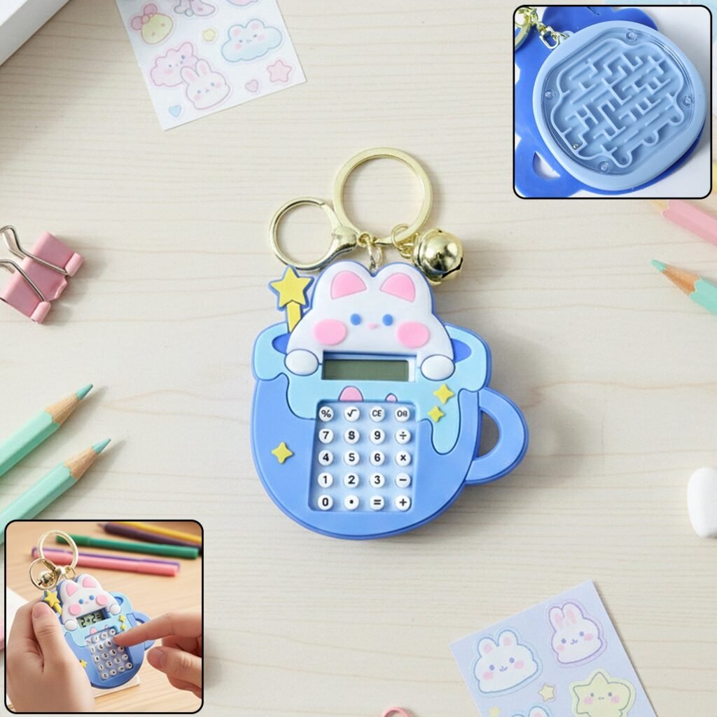 Bunny Calculator Keychain – Portable Mini Digital Calculator