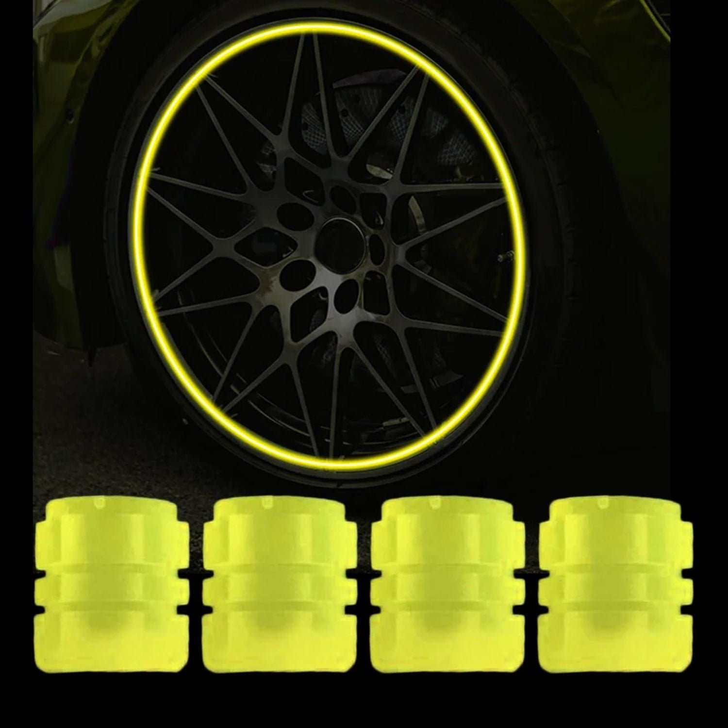 Luminous Tyre Valve Caps – Glow-in-Dark, Universal Fit | RaceVault - Image 3