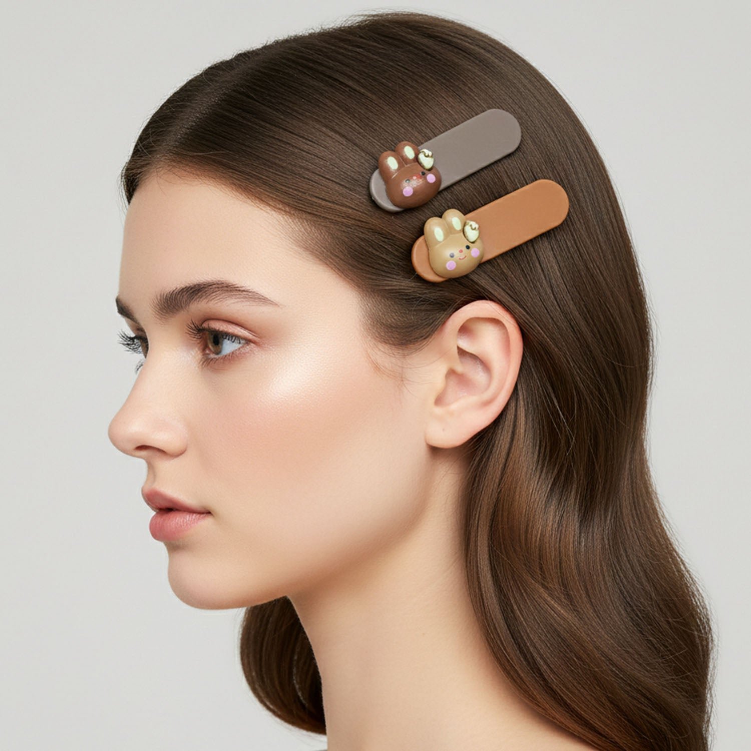 Bunny Face Hair Clips – Cute Decorative Snap Set of 4 - Image 4