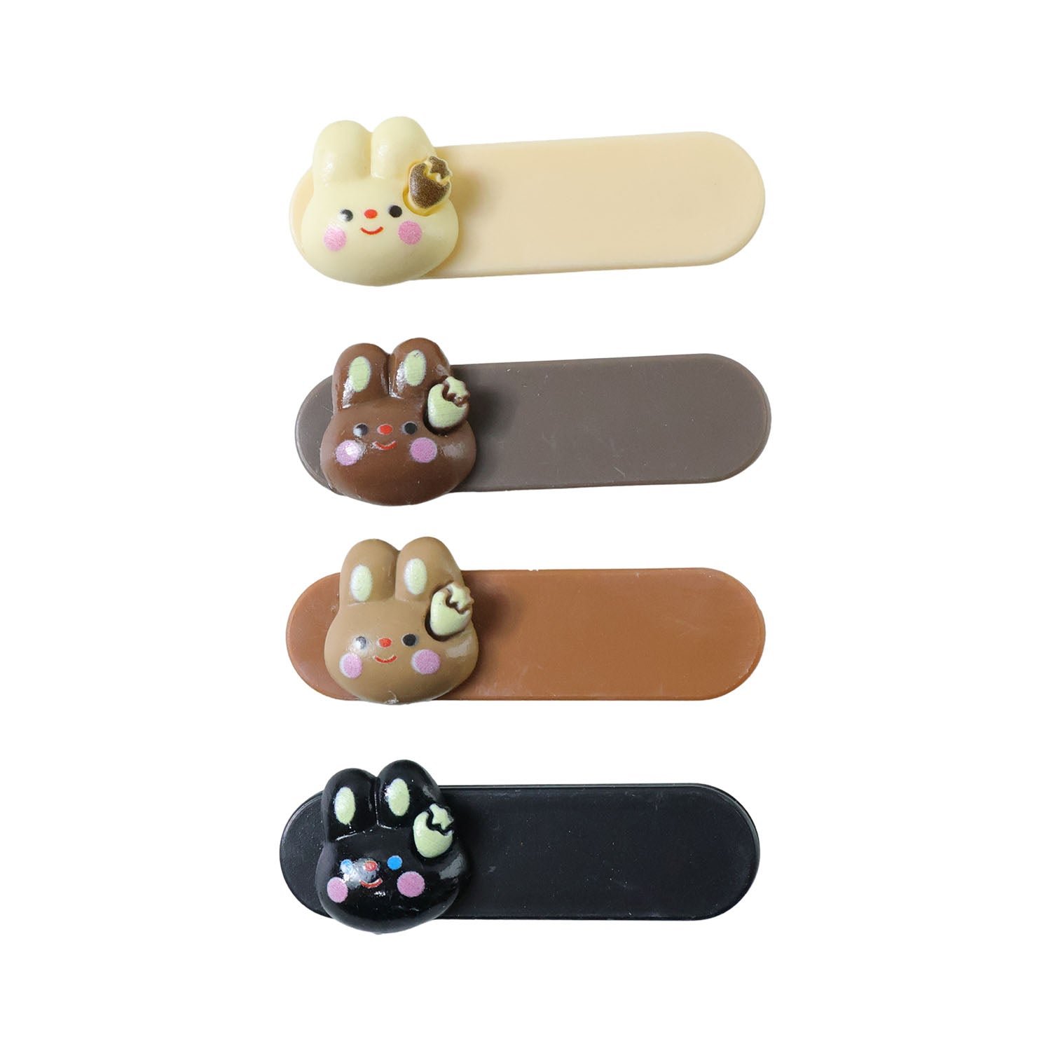 Bunny Face Hair Clips – Cute Decorative Snap Set of 4 - Image 5