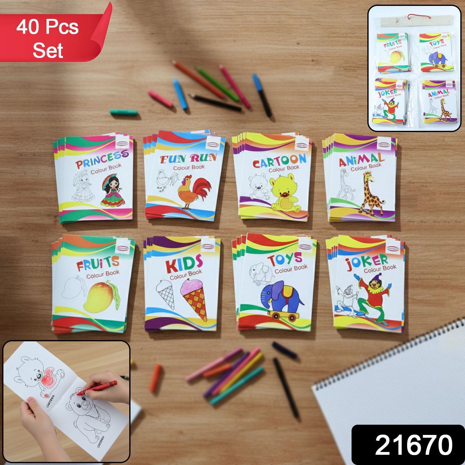 Kids Educational Colouring Book Set – 40-Piece Multi-Theme Fun - Image 2