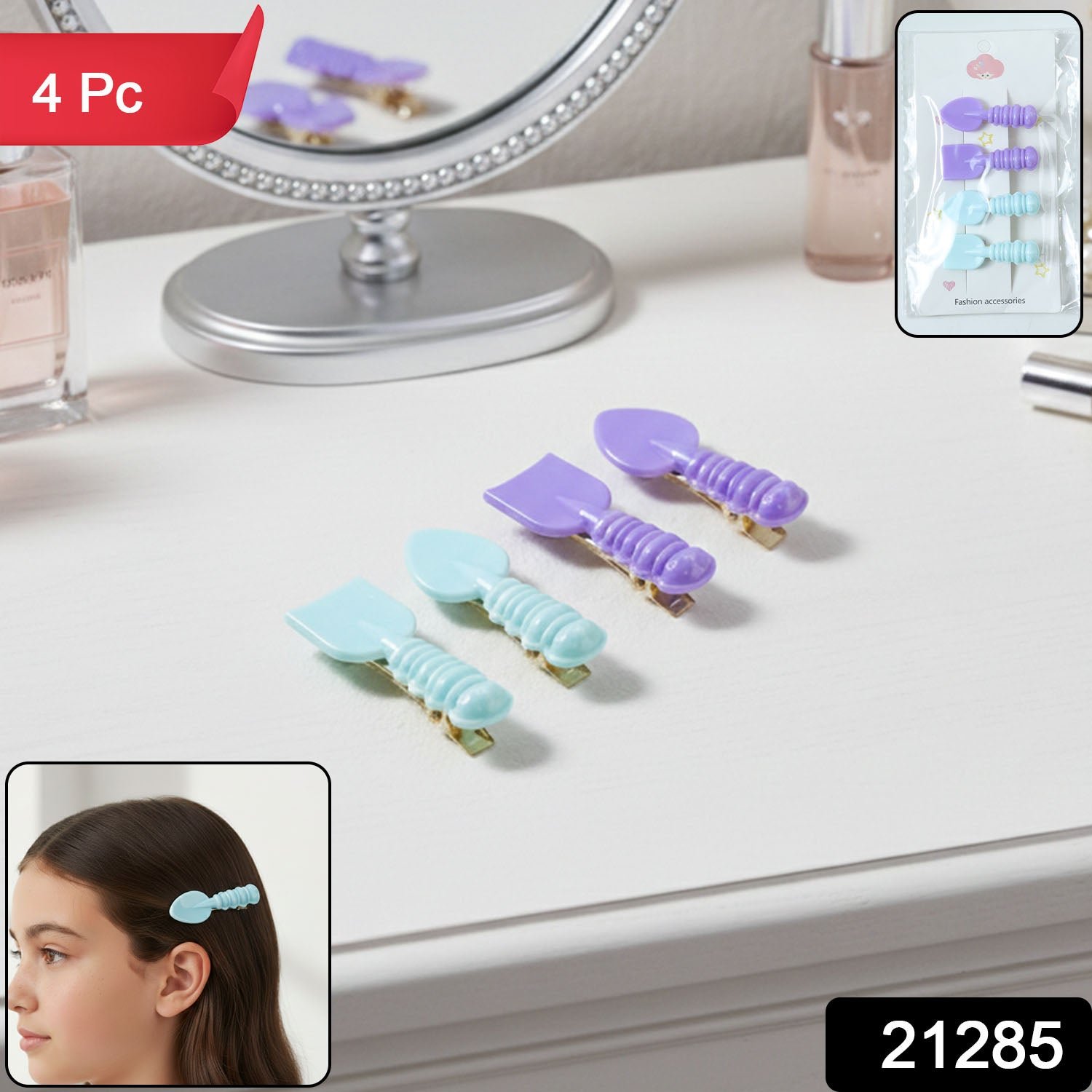 Spoon & Spatula Hair Clip Set – Cute & Lightweight 4 Pack - Image 2