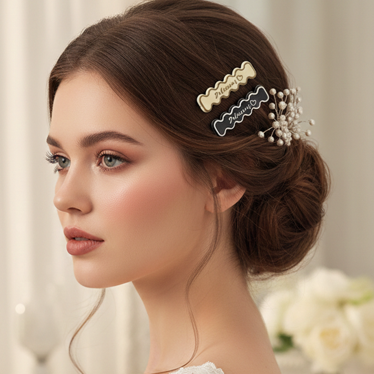 Elegant Design Hair Clips – Stylish 4-Pc Snap Set for Women - Image 4