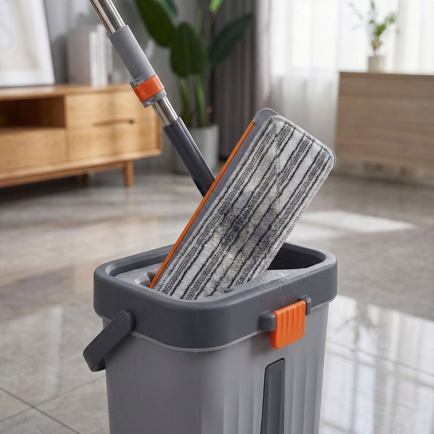 Small Flat Mop Bucket Set – Compact Multipurpose Cleaning Kit - Image 3