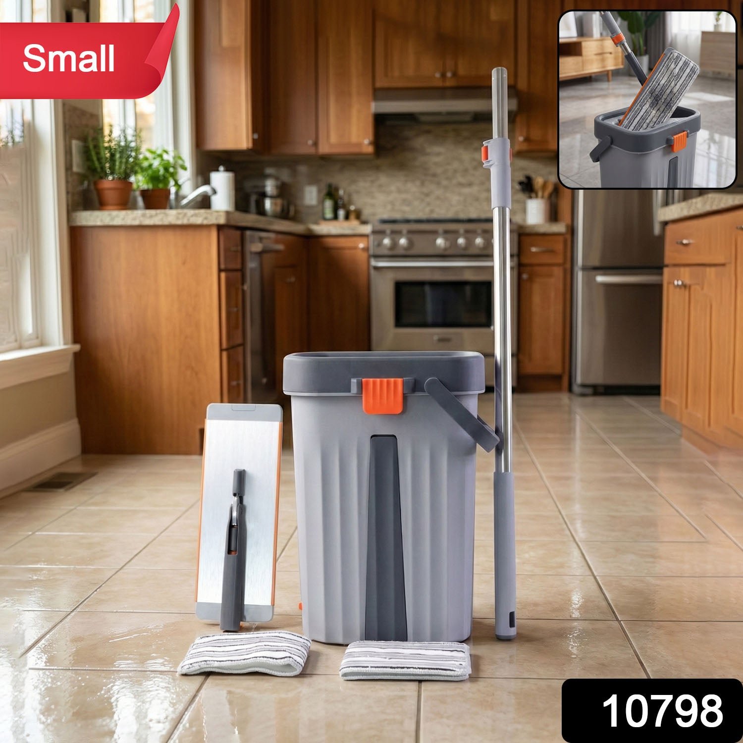 Small Flat Mop Bucket Set – Compact Multipurpose Cleaning Kit - Image 2
