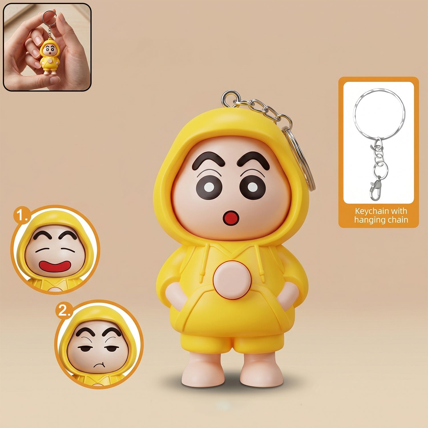 Face Changing Doll Keychain – Multiple Expressions & Compact Design - Image 3