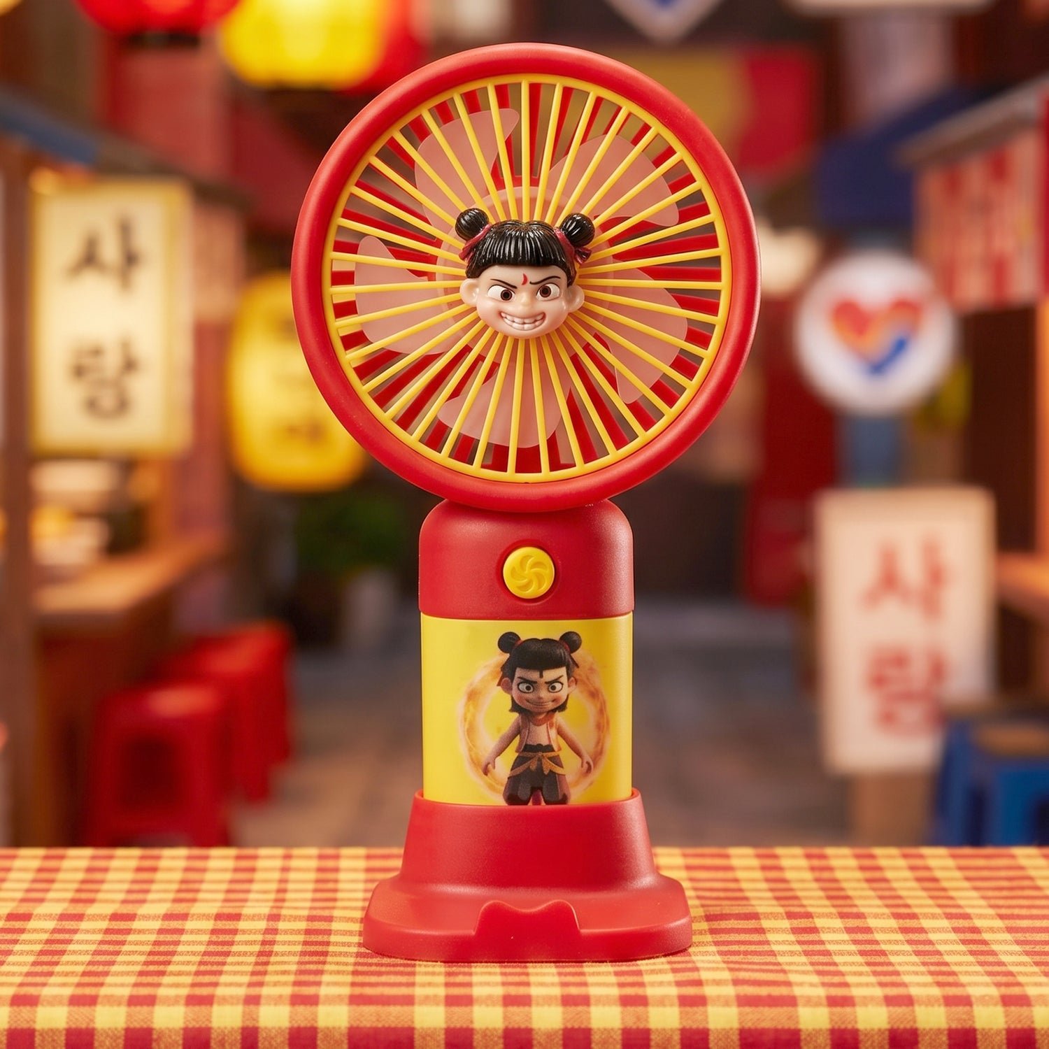 Cute Cartoon Character Mini Fan – Portable & Rechargeable for Kids - Image 3