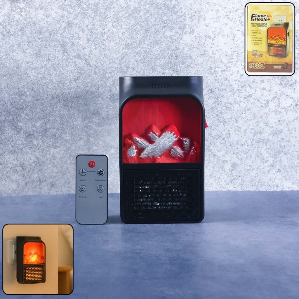 Electric Fireplace Heater - Realistic LED Flame |