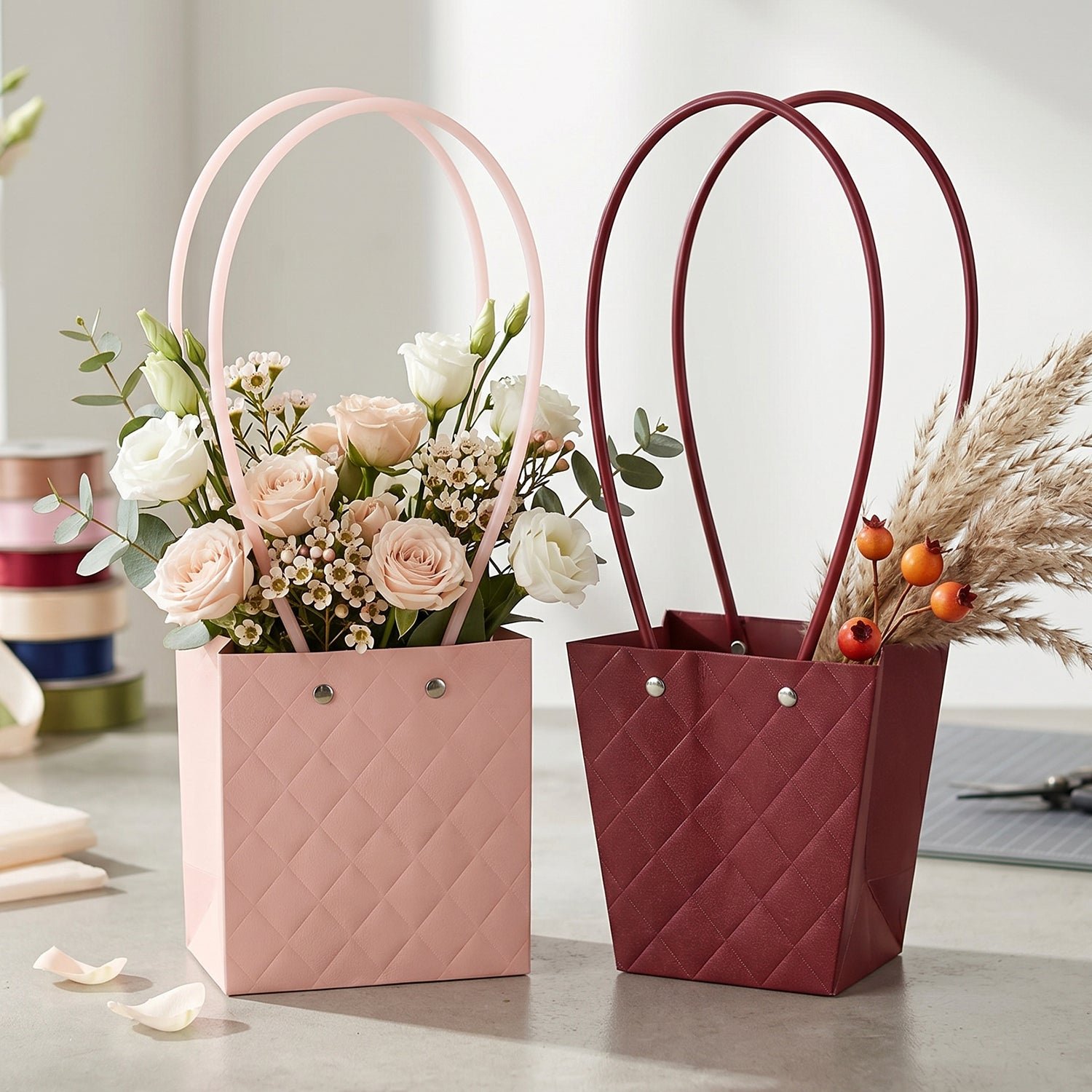 Foldable Flower Packaging Bag – Elegant & Water-Resistant Design - Image 4