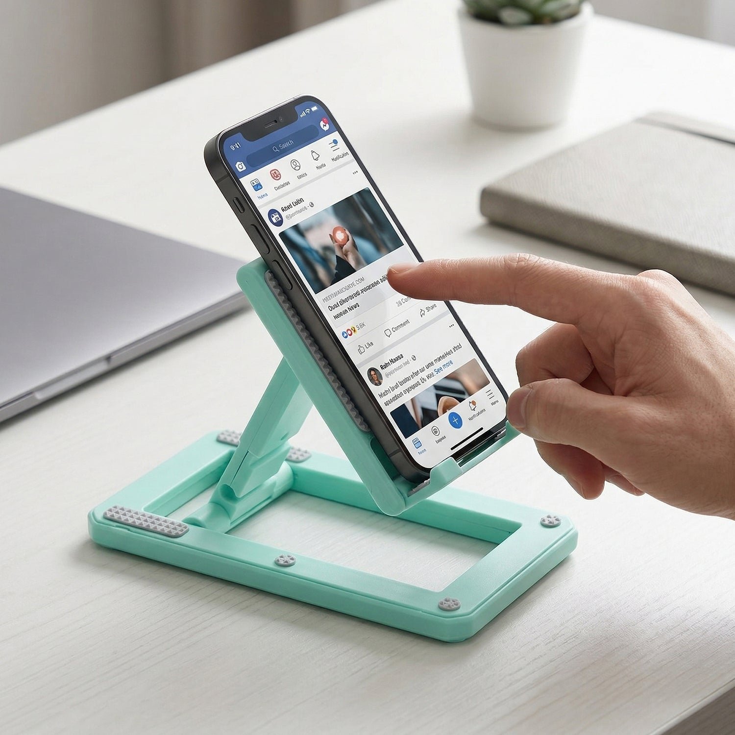 Foldable Mobile Phone Stand – Adjustable & Non-Slip for Comfortable Viewing - Image 5