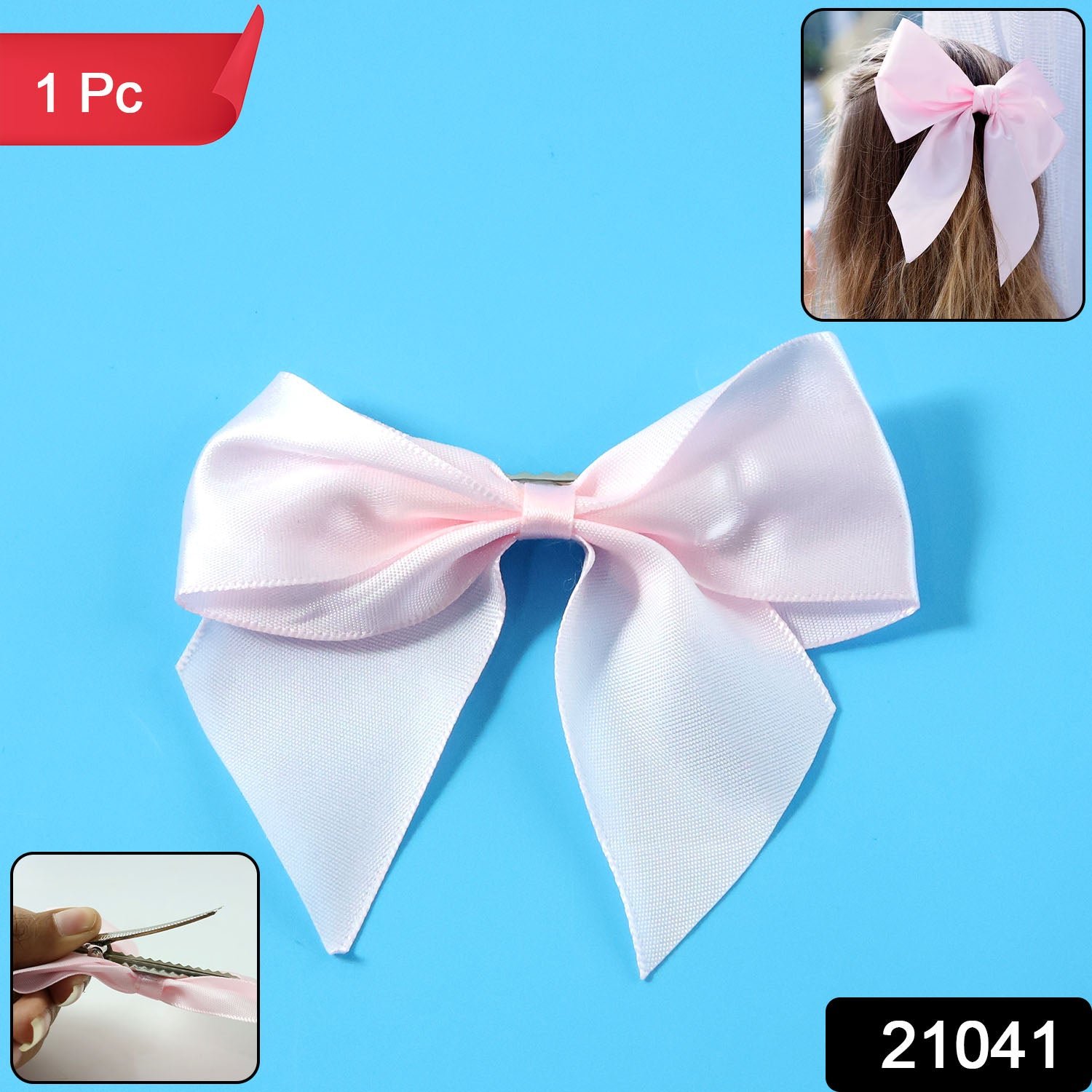 Satin Hair Bow Clip – Stylish & Comfortable Hair Accessory - Image 2