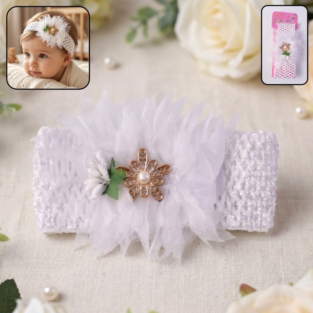 Baby Headband – Comfortable Soft Elastic Floral Design