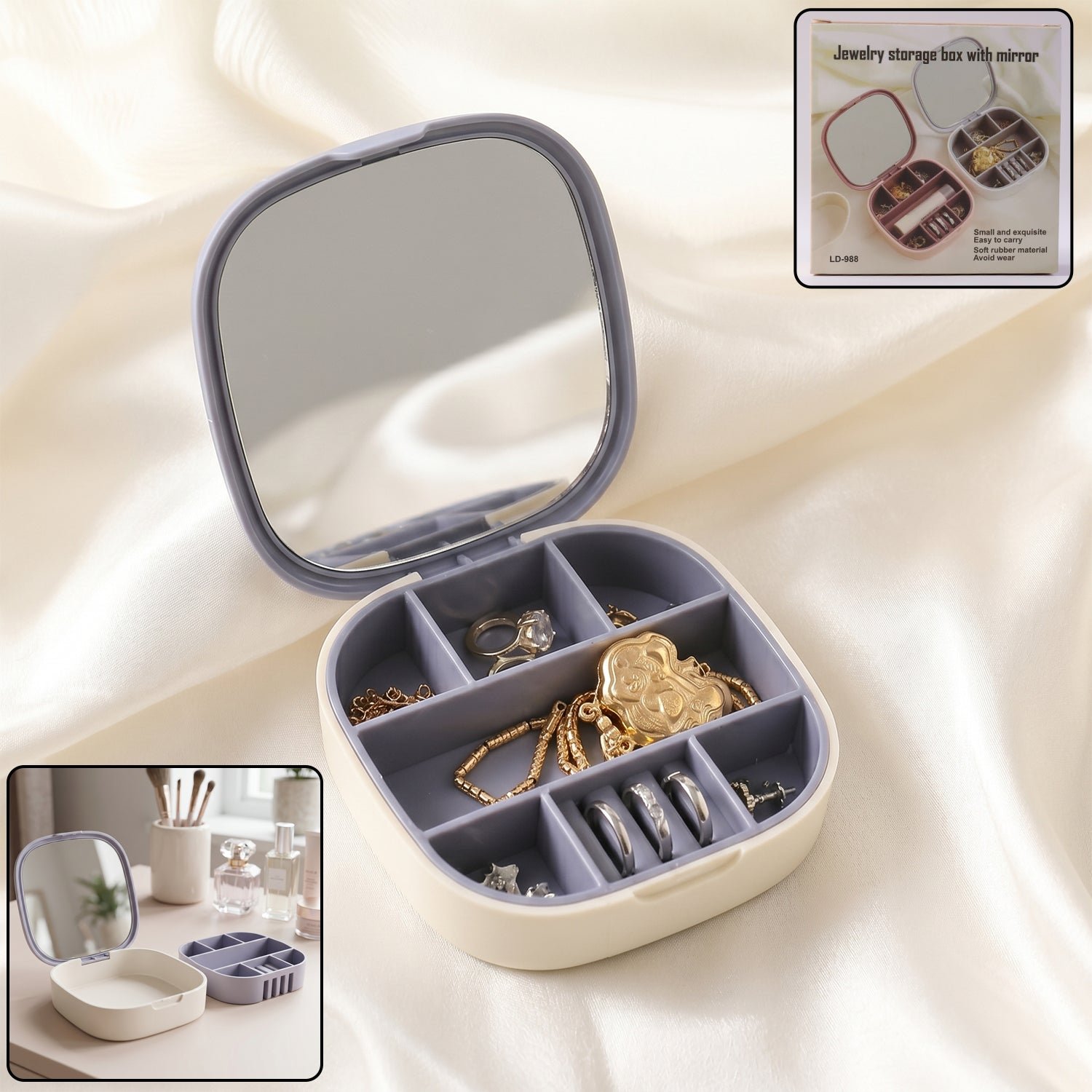 Plastic Jewelry Storage Box – Compact & Travel-Friendly Organizer - Image 2