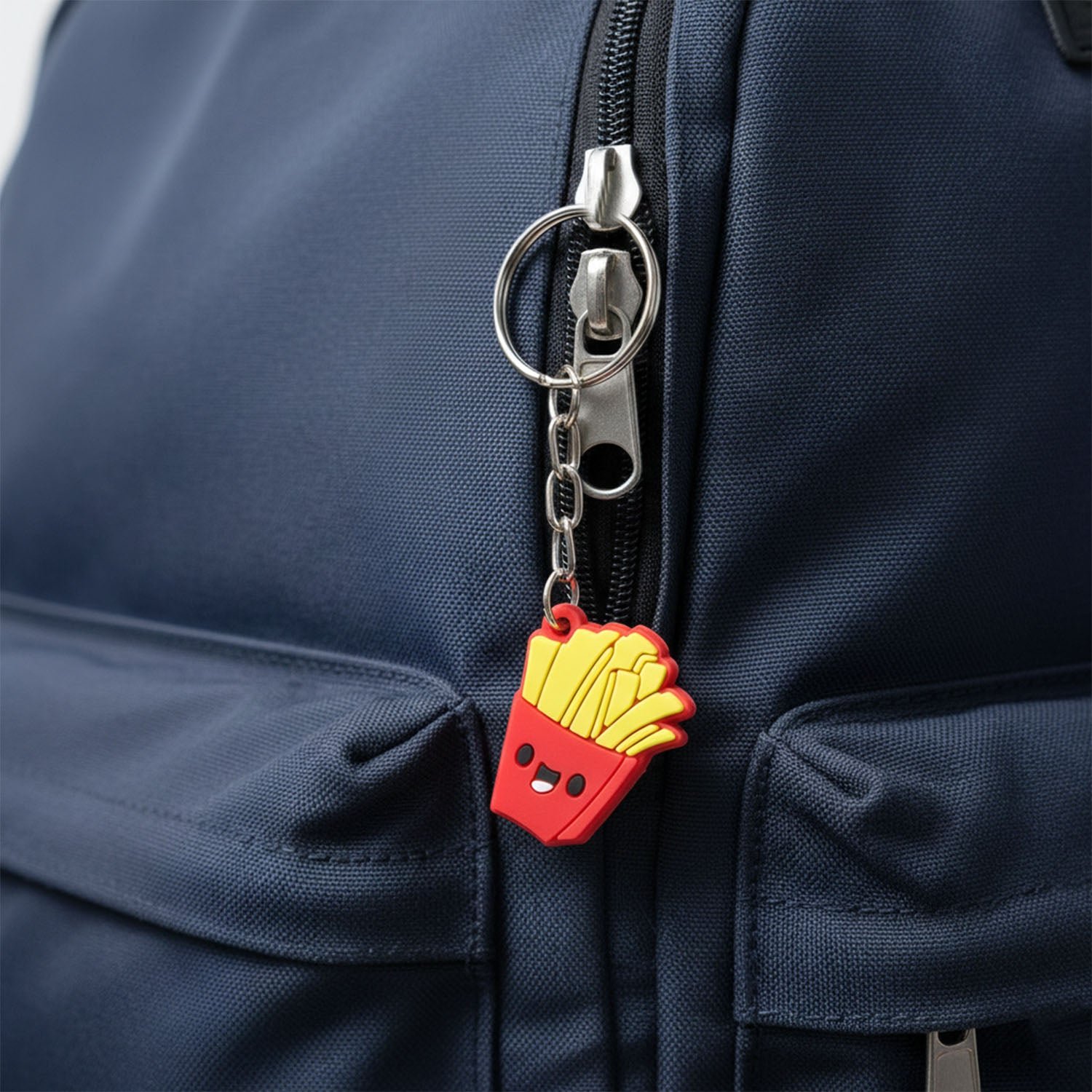 French Fries Keychain – Cute Smiley Cartoon Bag Charm - Image 4