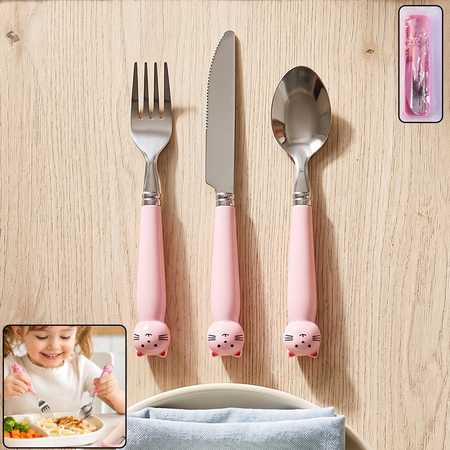 Kids Stainless Steel Cutlery Set – Safe, Durable & Portable