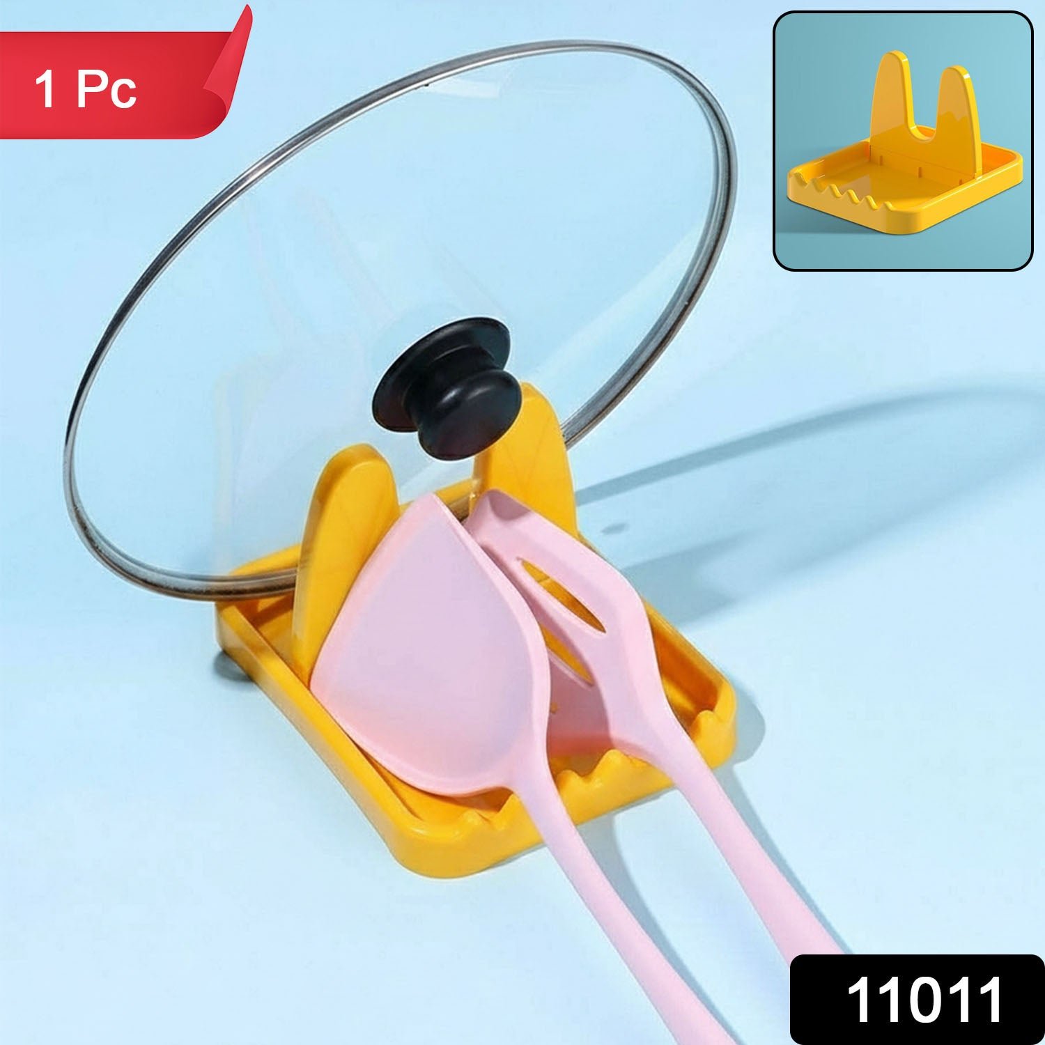 Kitchen Lid & Spoon Holder Stand – Compact & Heat-Resistant - Image 2