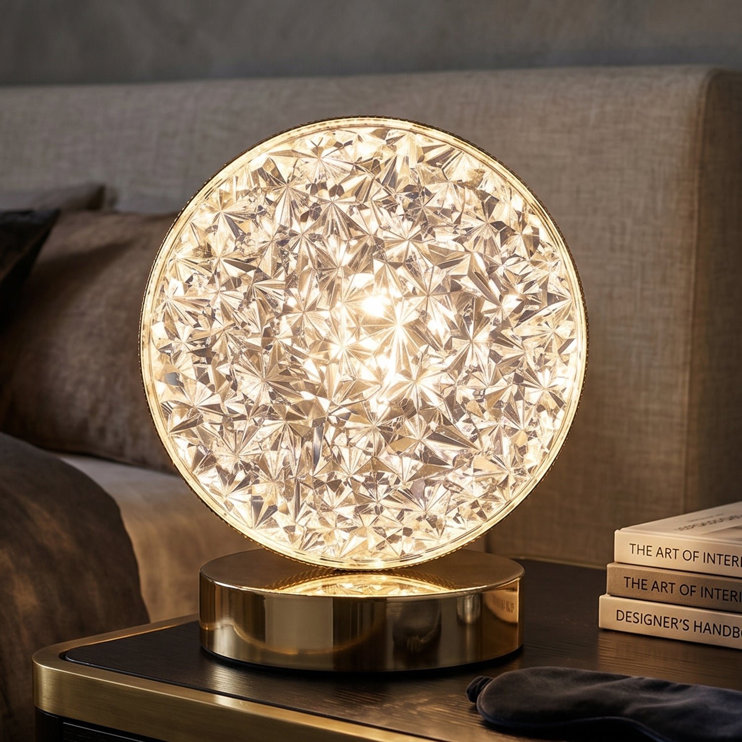 Round Crystal LED Table Lamp – Dimmable Touch & USB Rechargeable - Image 3
