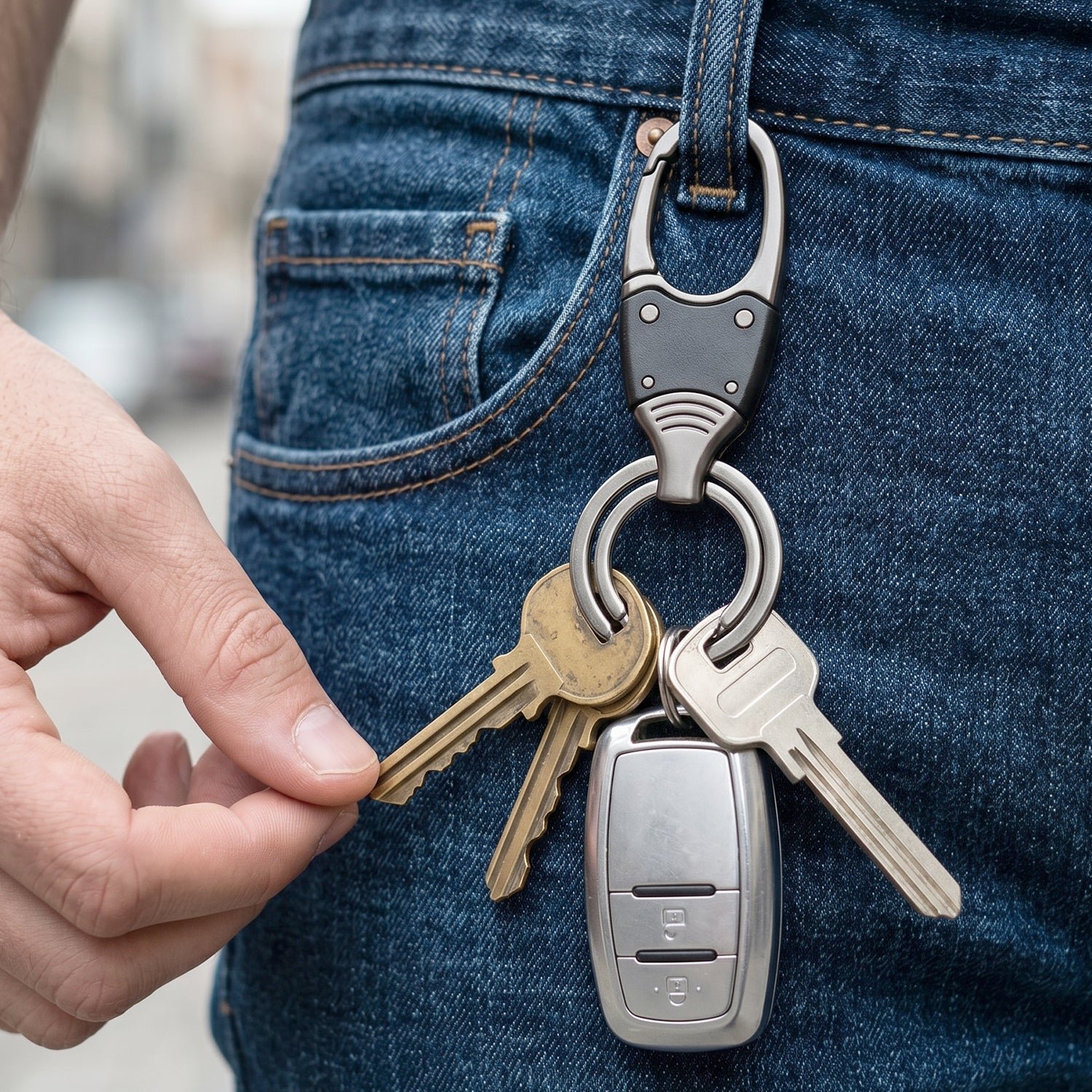 Metal Key Holder – Durable Dual Ring with Rotating Swivel - Image 3