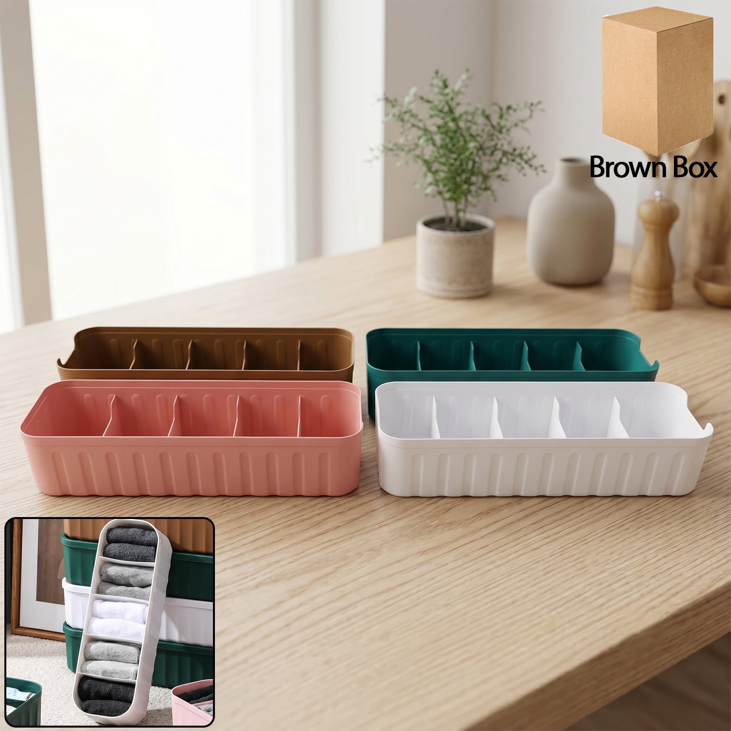 Plastic Drawer Organizer Tray – Keeps Socks & Underwear Neat