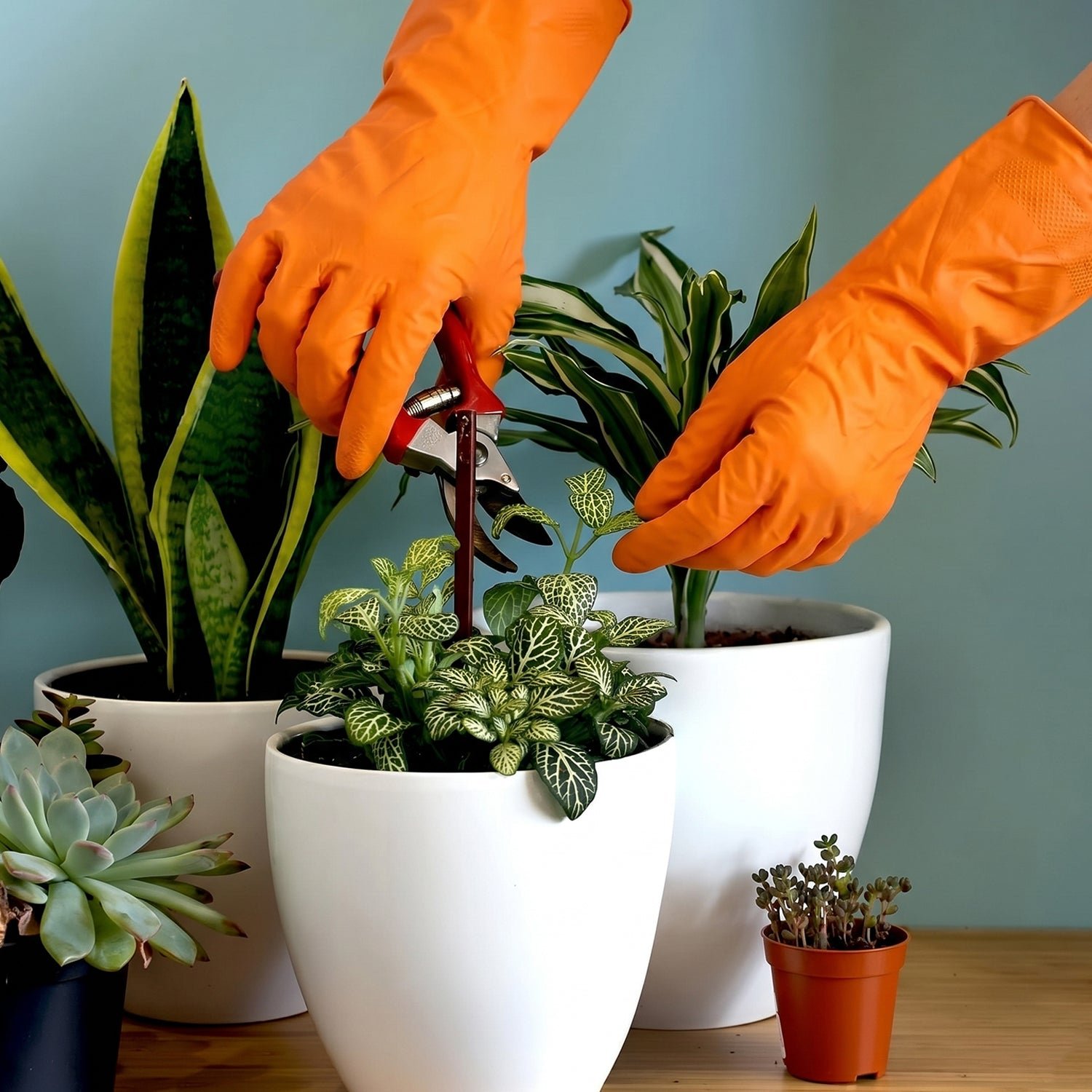 Large Orange Waterproof Rubber Gloves – Reusable Kitchen Protectors - Image 3