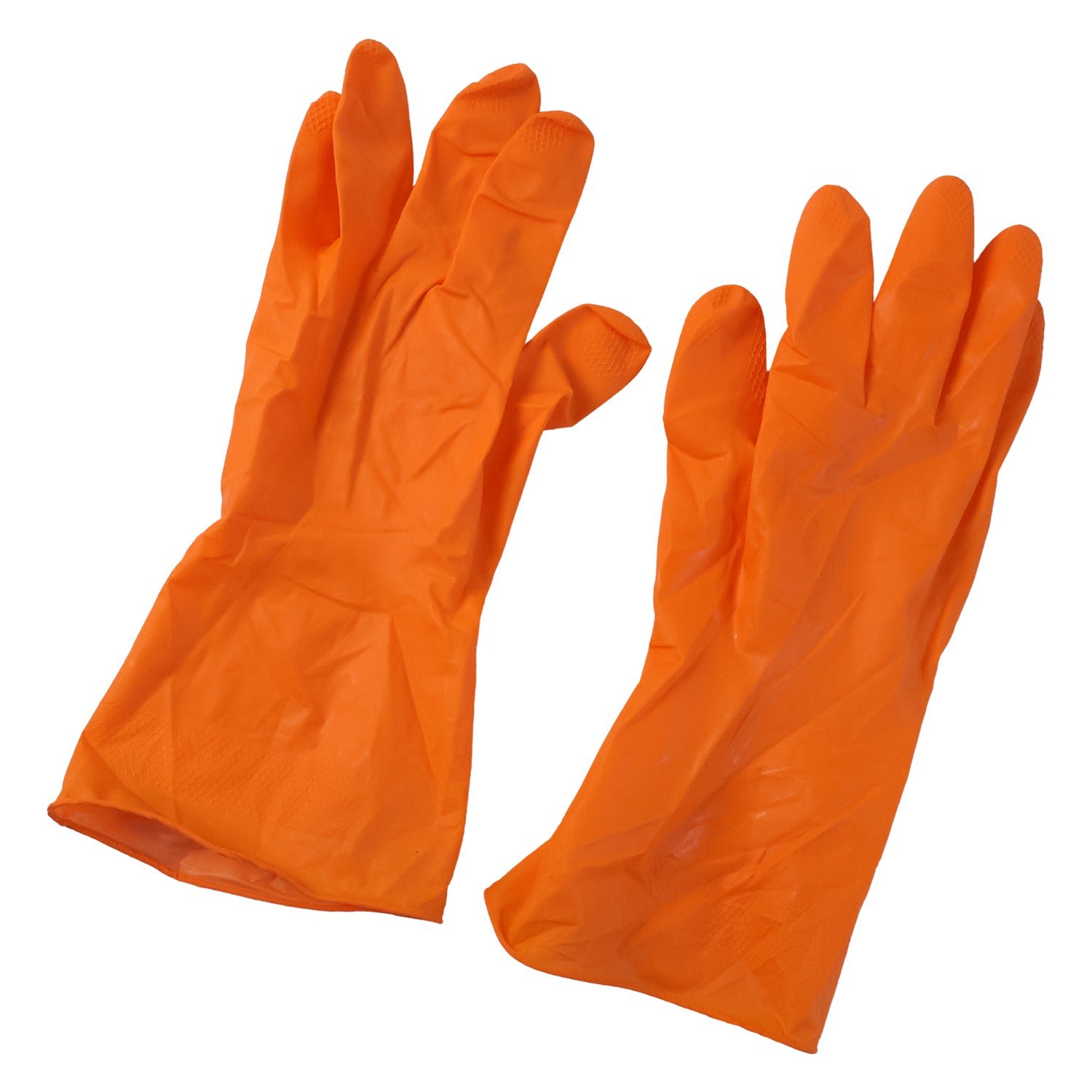 Large Orange Waterproof Rubber Gloves – Reusable Kitchen Protectors - Image 5