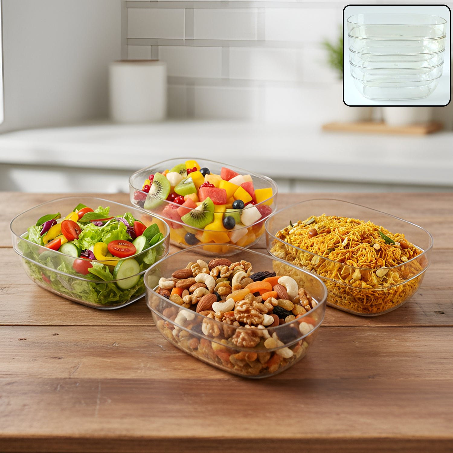 Clear Serving Bowl Set – 4 Durable Multipurpose Bowls
