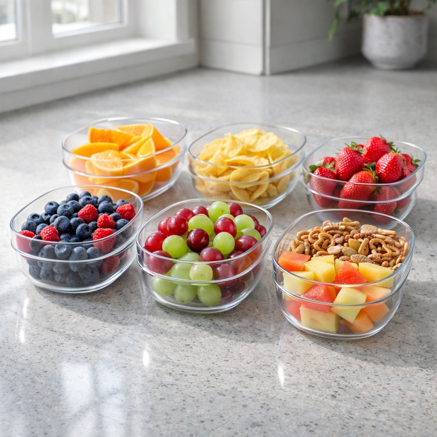 Clear Oval Serving Bowls Set – 6-Piece Multipurpose Kitchen Essential - Image 3