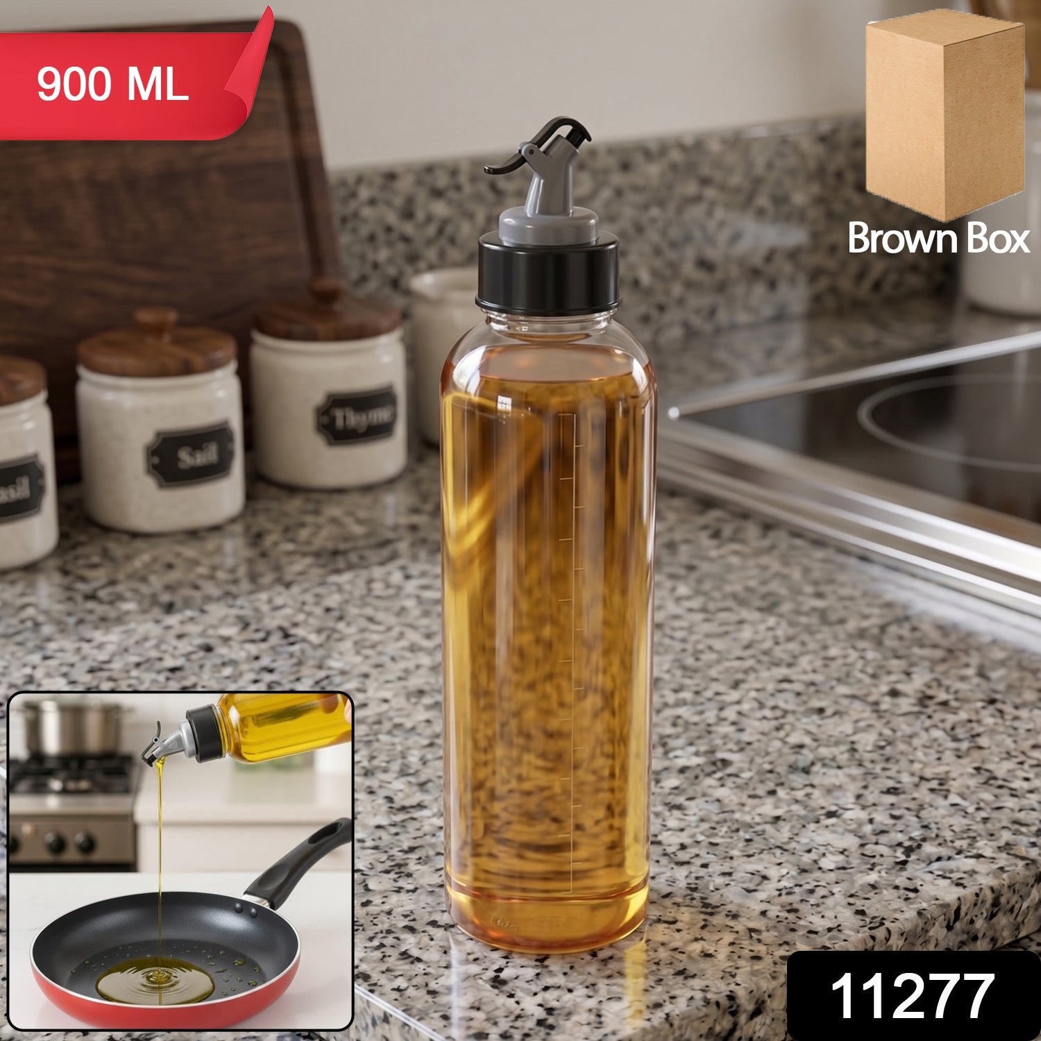 Oil Dispenser Bottle with Flip Top Spout – 900ml, Leakproof & Easy to Use - Image 2