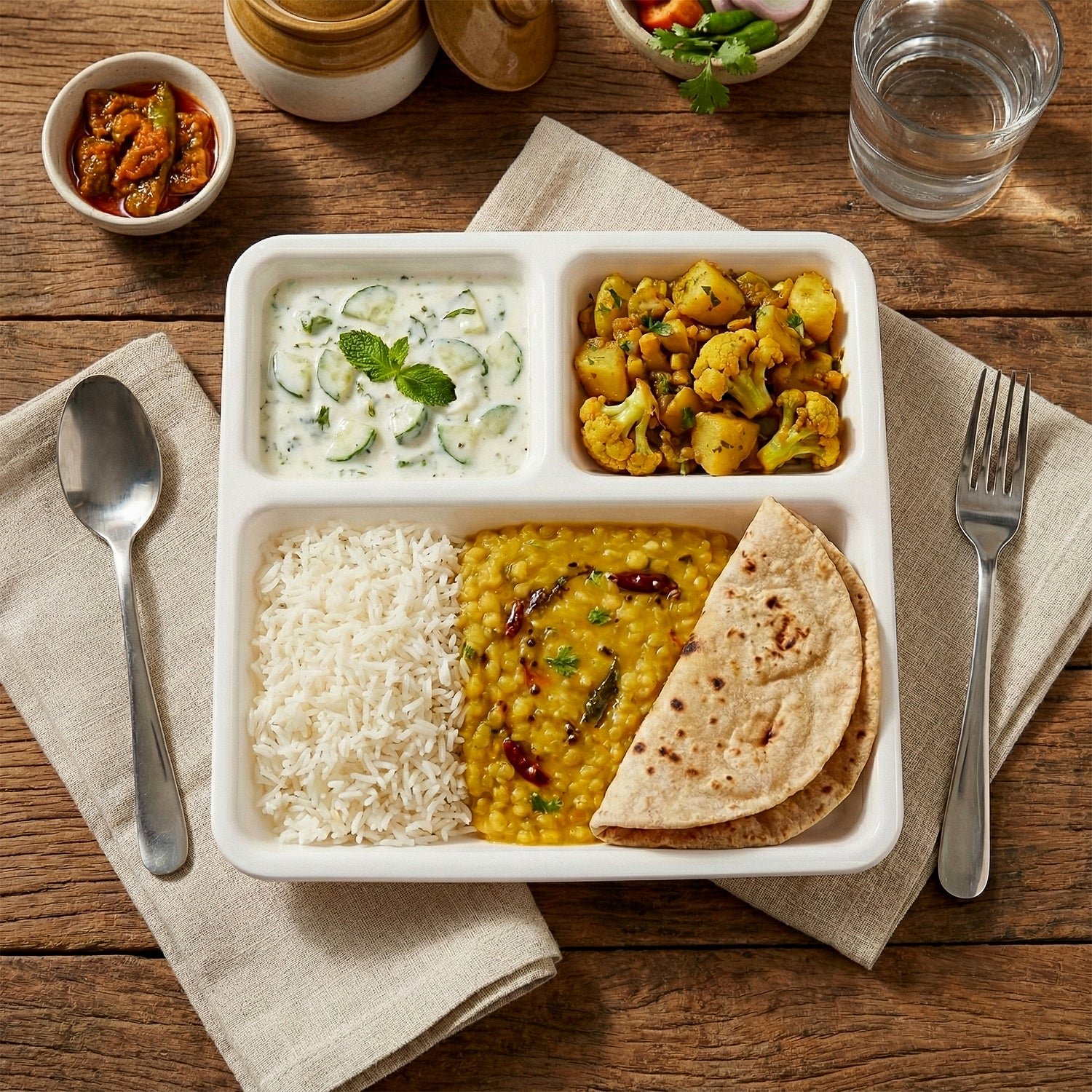 Plastic 3-Compartment Plate – Durable & Portion-Controlled Meal Serving - Image 3