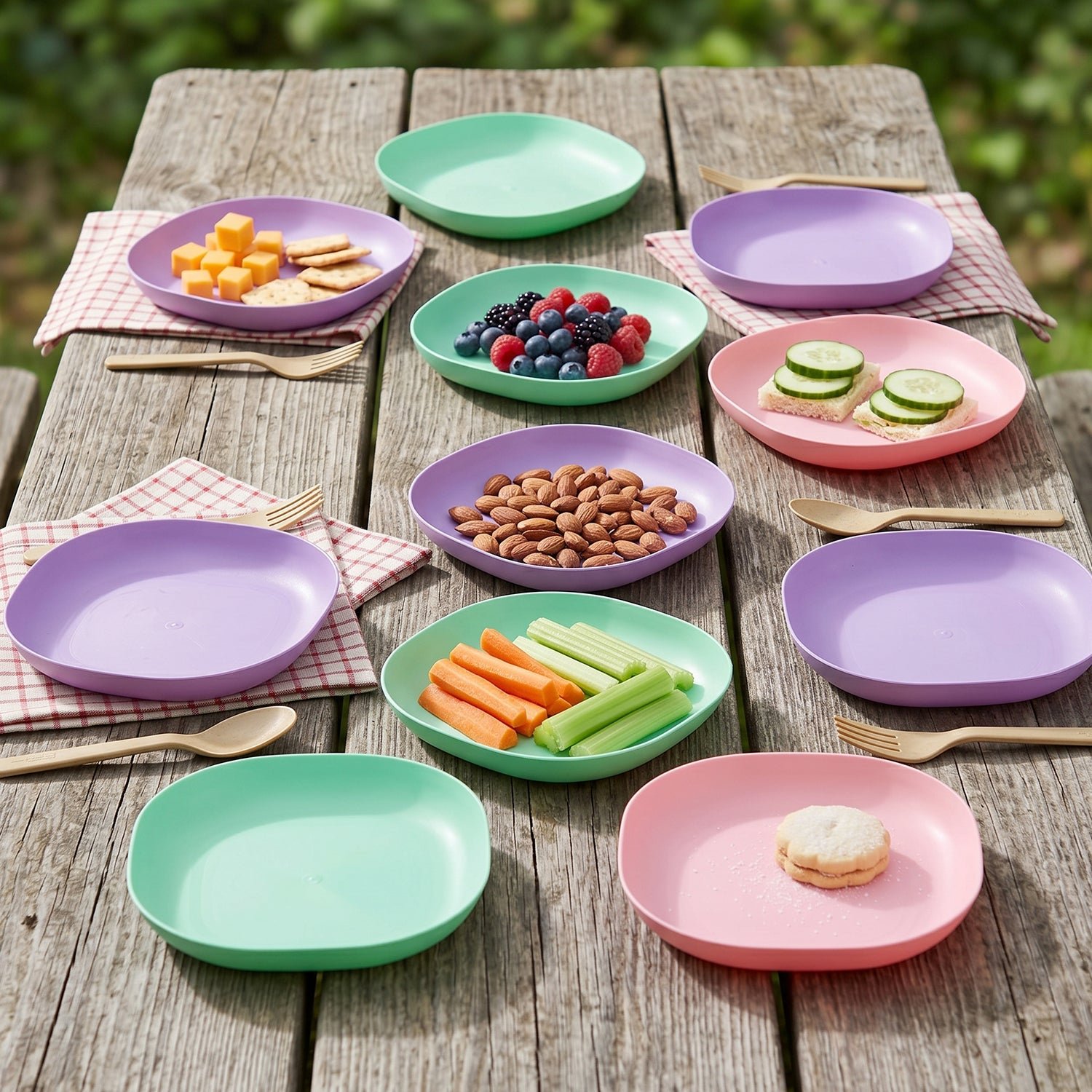 Plastic Snack Serving Tray Plates Set – Space-saving & Durable - Image 3