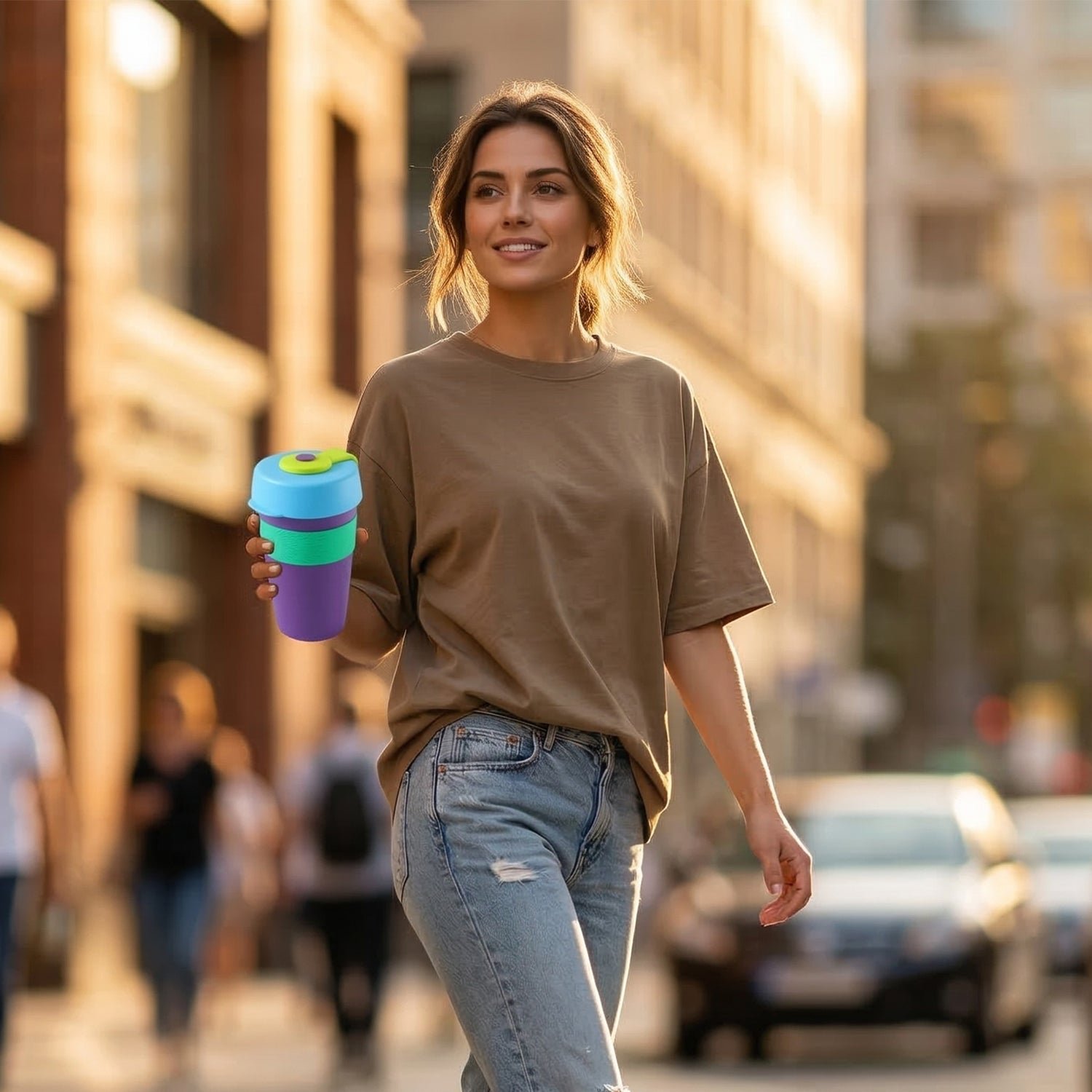 Reusable Colorful Travel Mug – Spill-resistant & Stylish 400 ML - Image 3