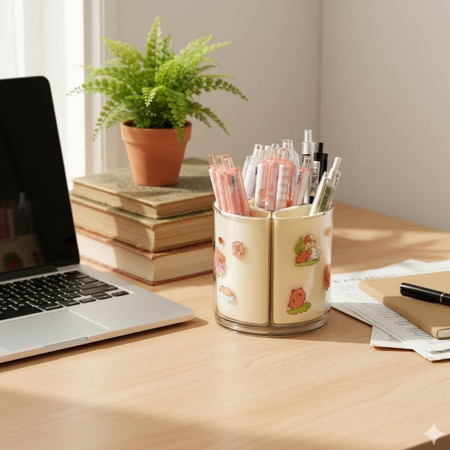 Rotating Desk Organizer – 5 Compartments with 360° Spin for Office & Home - Image 4